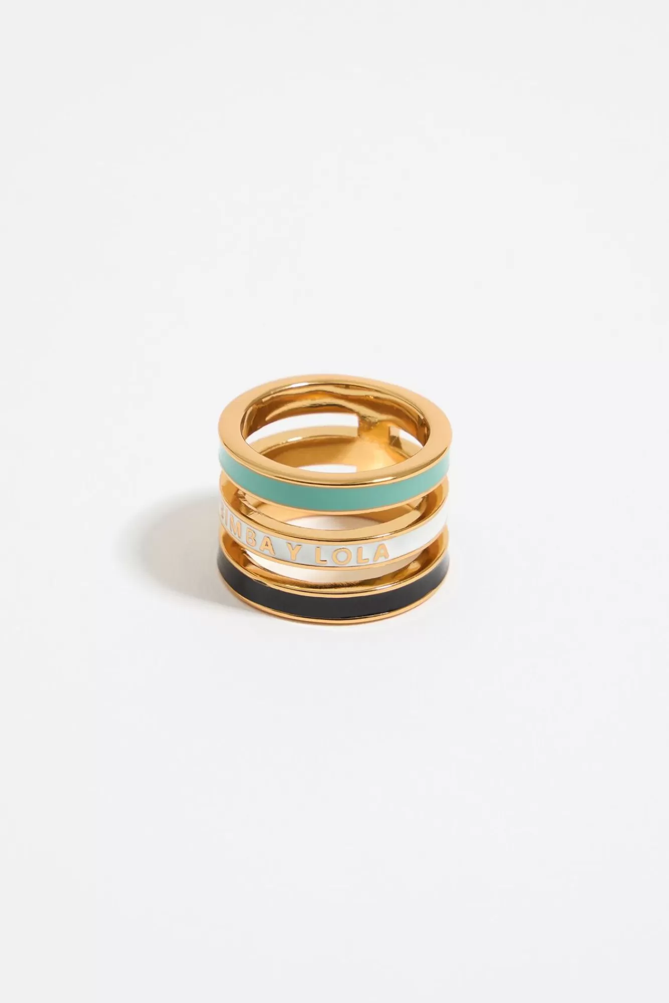 BIMBA Y LOLA Anillo Tres Bandas Logo Esmalte Multicolor Best Sale
