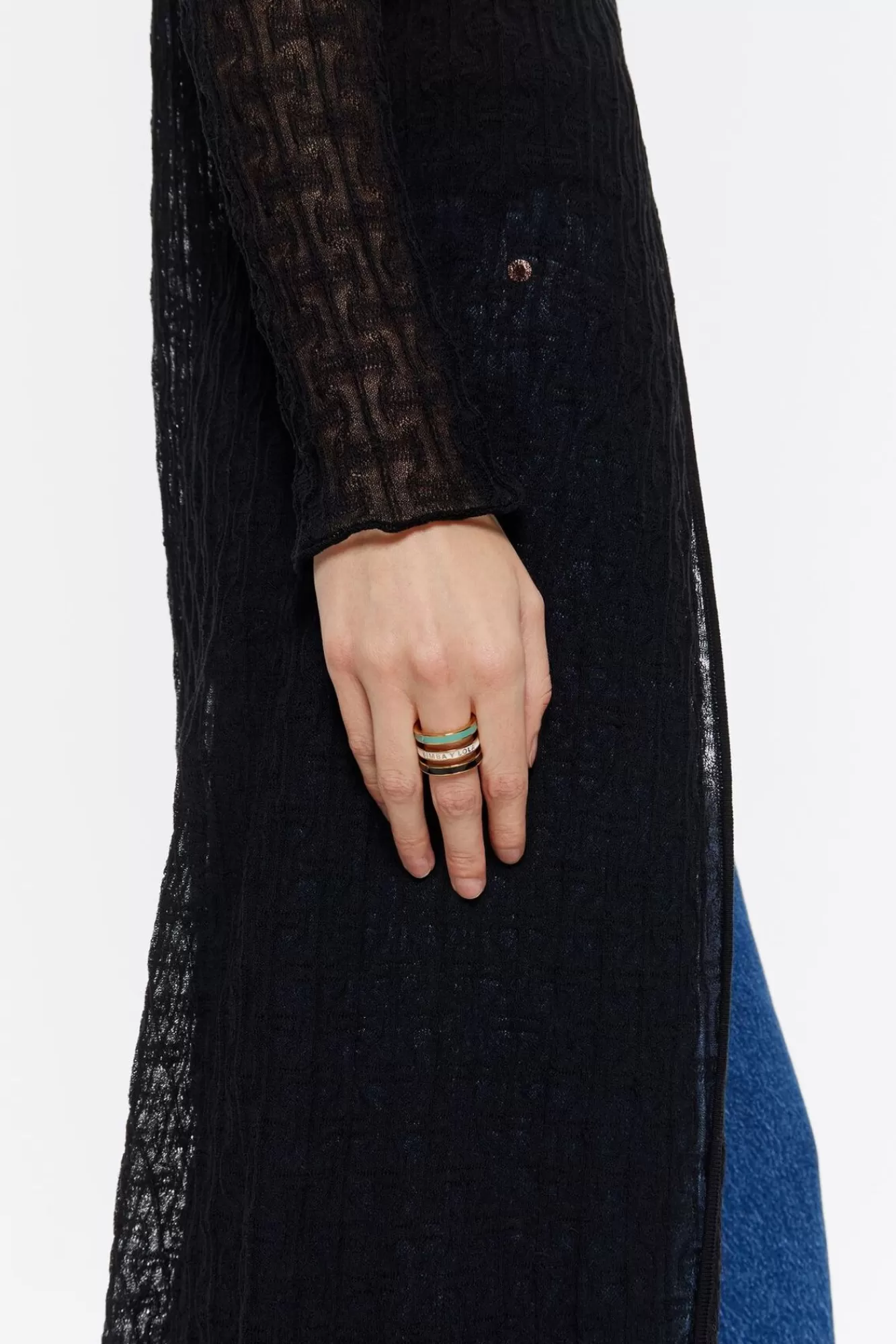 BIMBA Y LOLA Anillo Tres Bandas Logo Esmalte Multicolor Best Sale