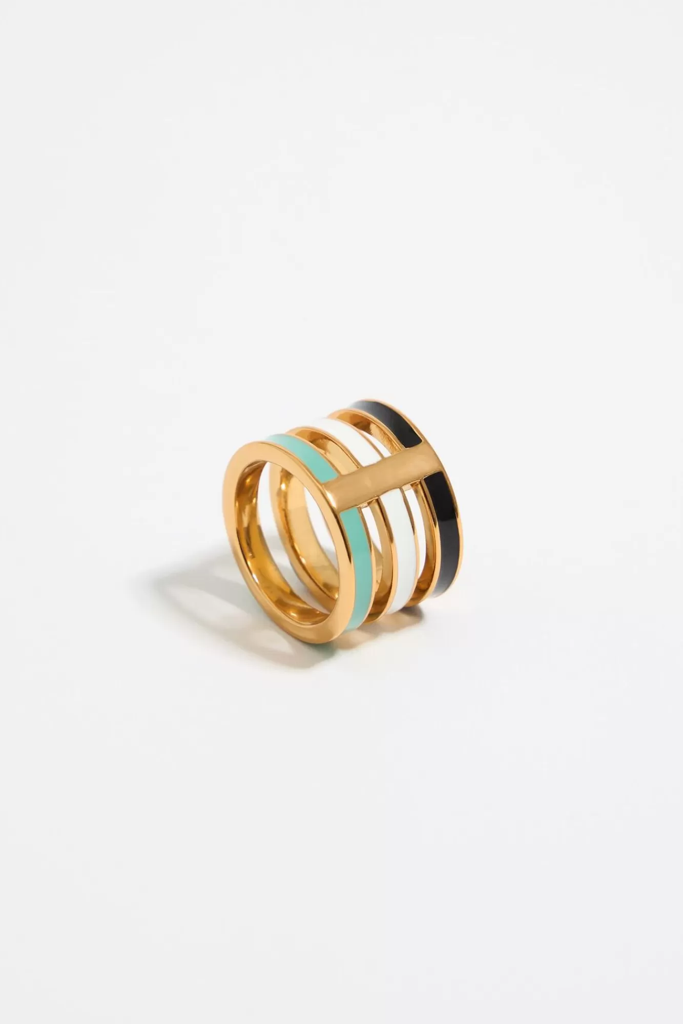 BIMBA Y LOLA Anillo Tres Bandas Logo Esmalte Multicolor Best Sale