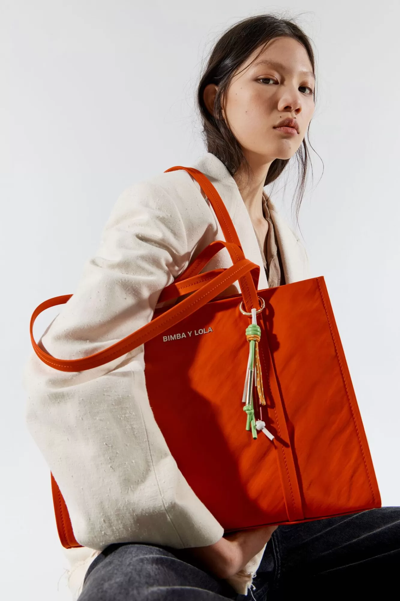 BIMBA Y LOLA Bolso Shopper Grande Nylon Coral Hot