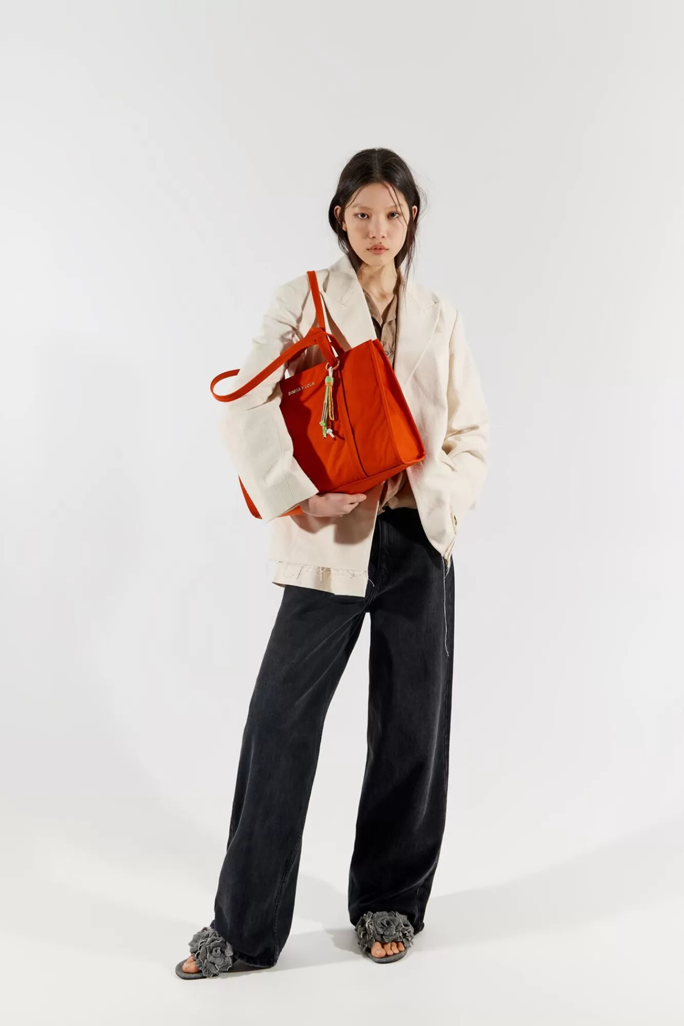 BIMBA Y LOLA Bolso Shopper Grande Nylon Coral Flash Sale