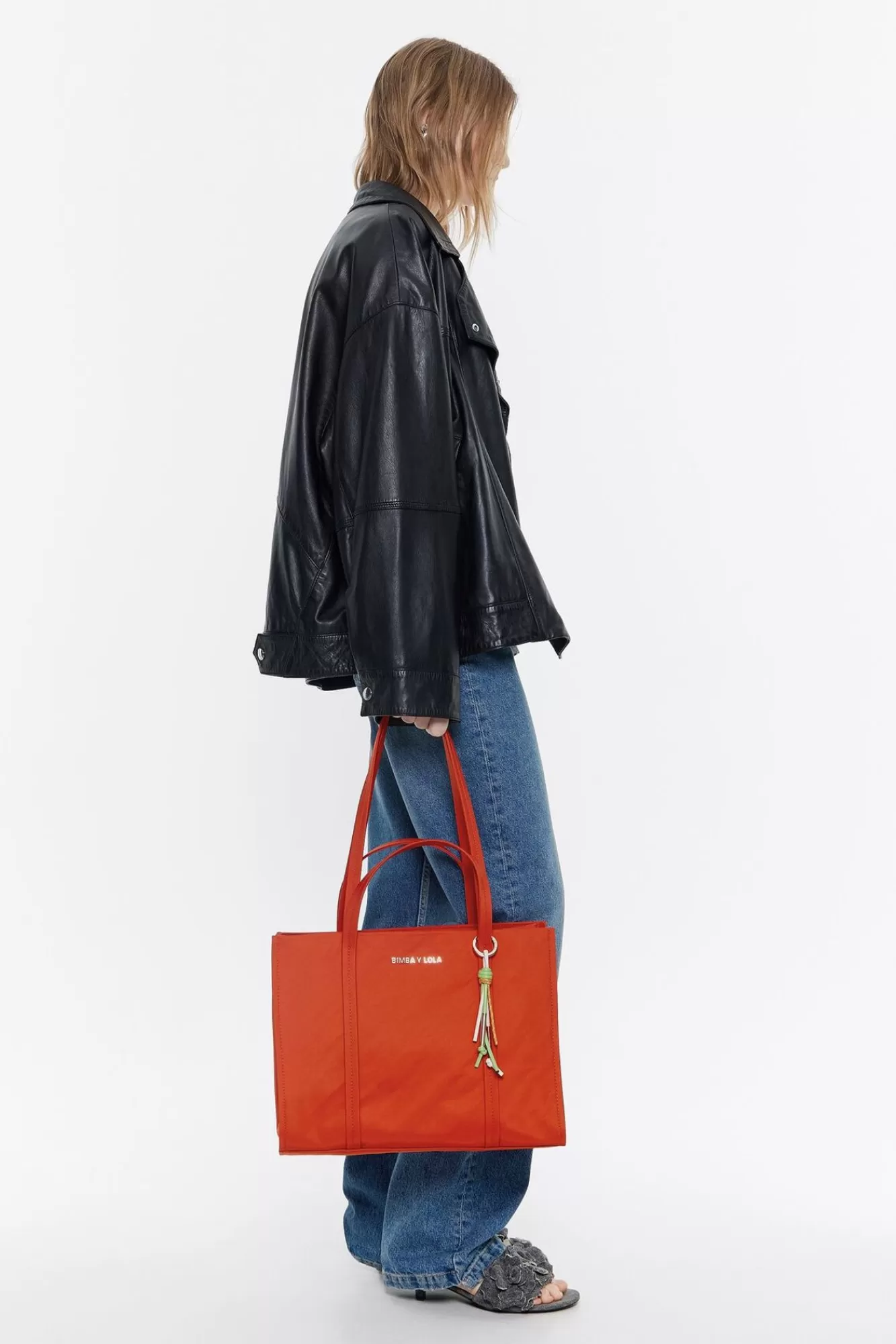 BIMBA Y LOLA Bolso Shopper Grande Nylon Coral Cheap