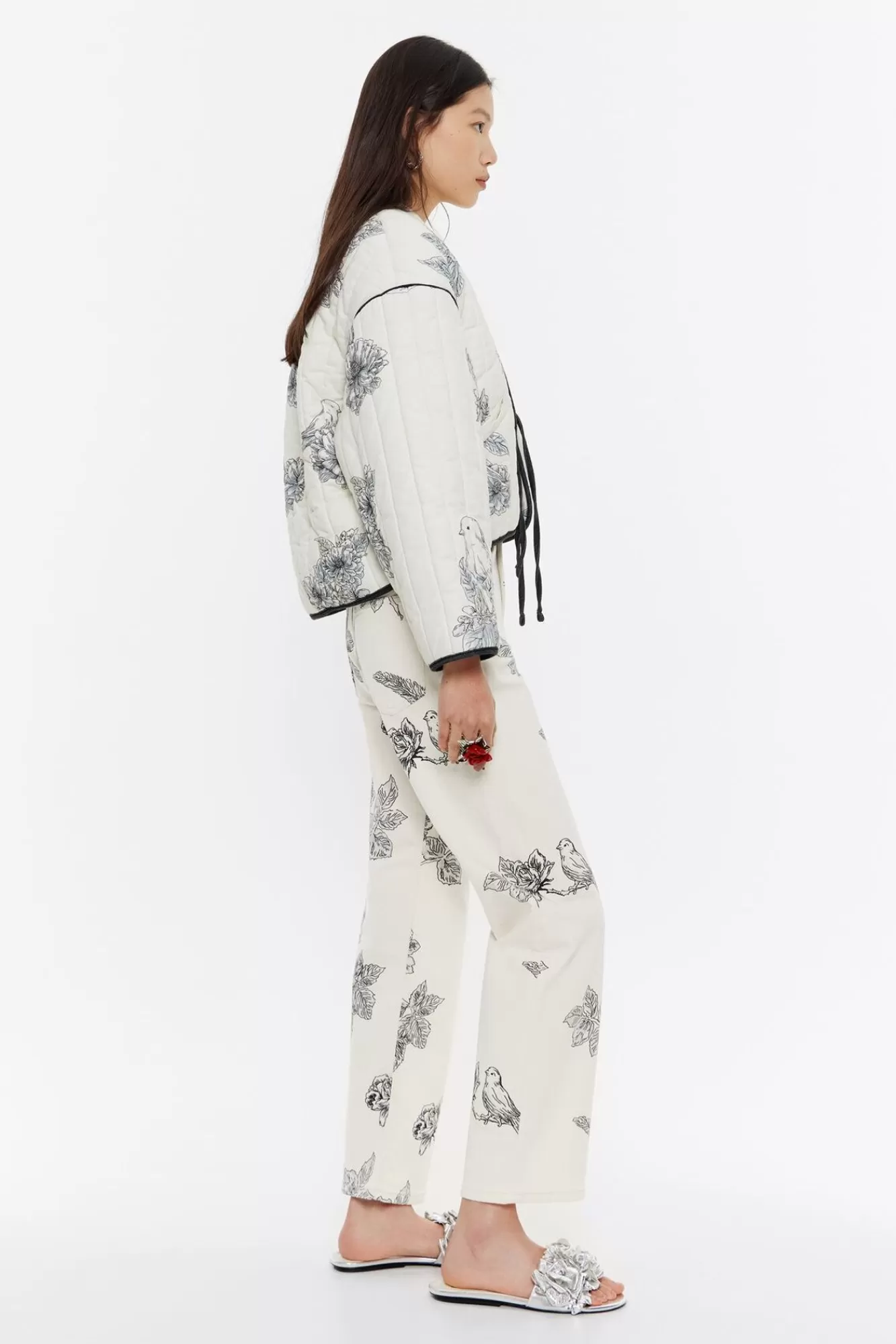 BIMBA Y LOLA Cazadora Corta Acolchada Canary Pop Blanca Hot