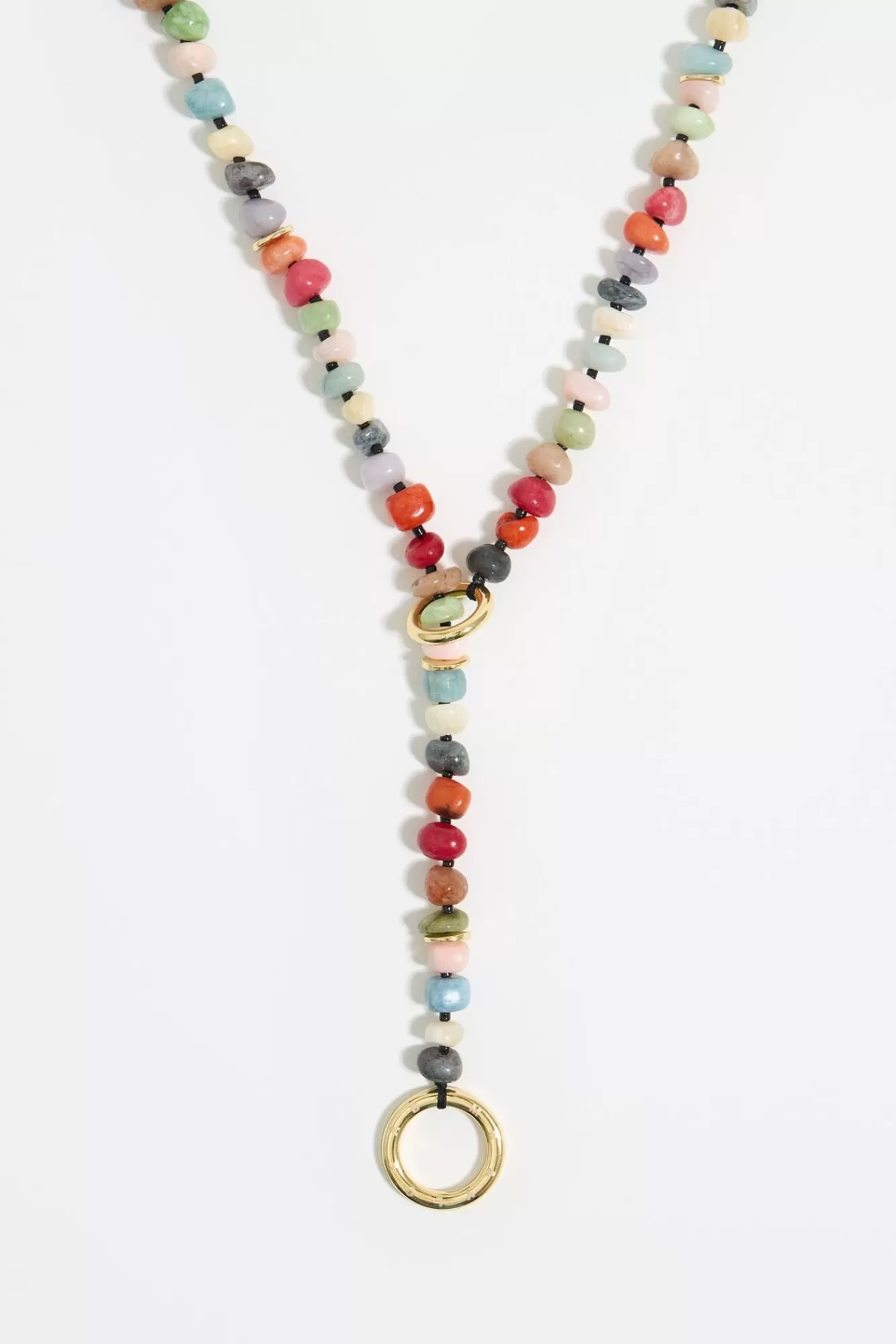 BIMBA Y LOLA Collar Largo Piedras Multicolores Dorado Online