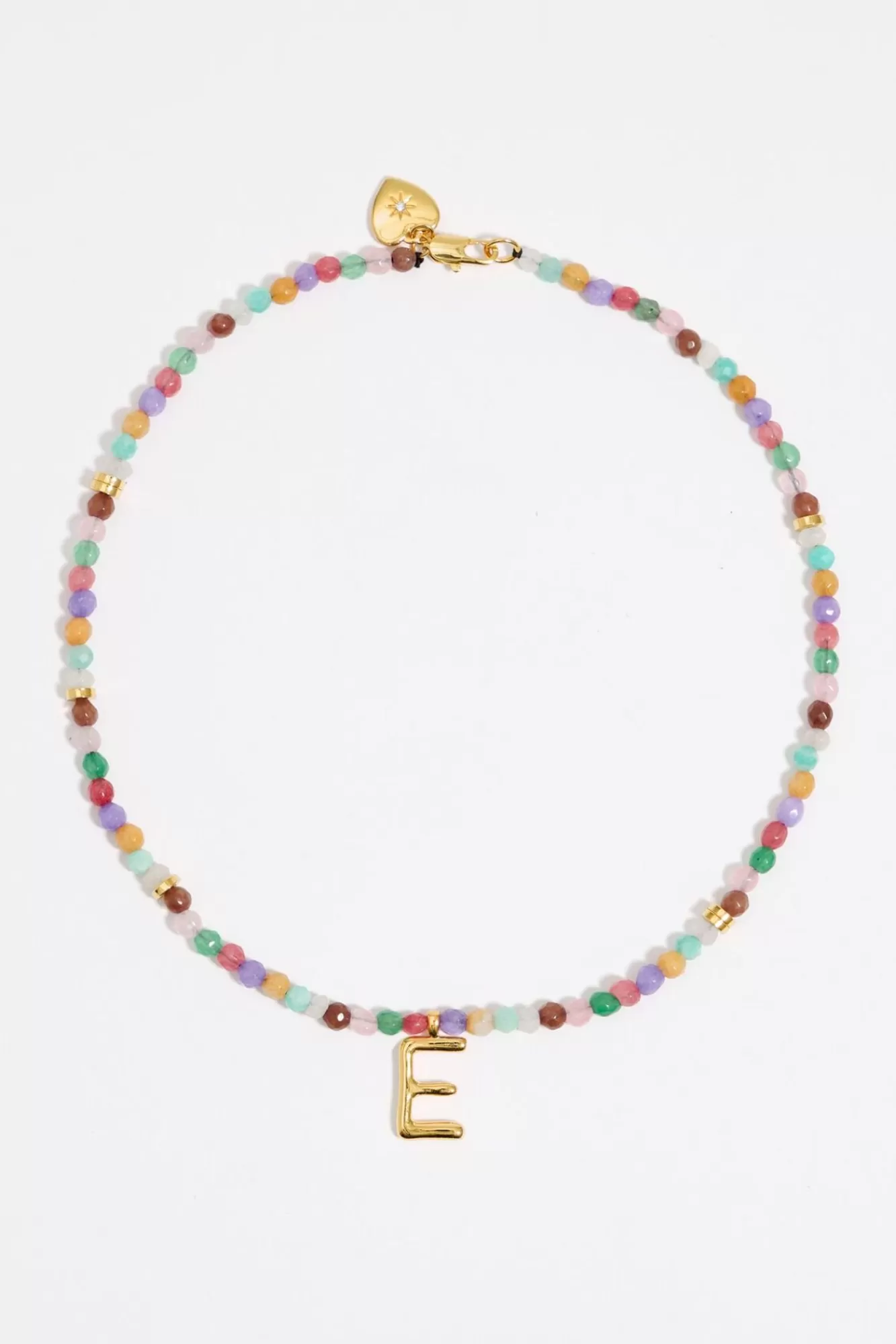 BIMBA Y LOLA Collar Letra E Piedras Multicolores Cheap