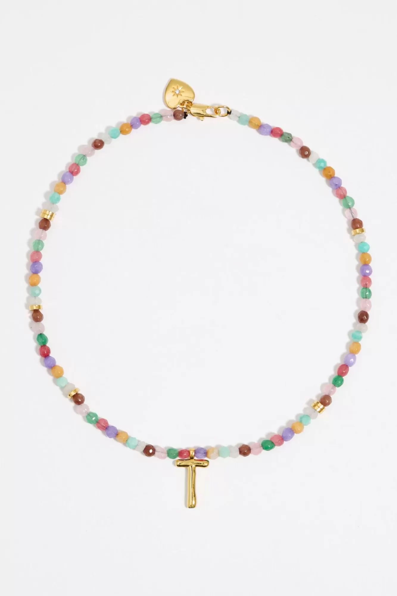 BIMBA Y LOLA Collar Letra T Piedras Multicolores Best Sale