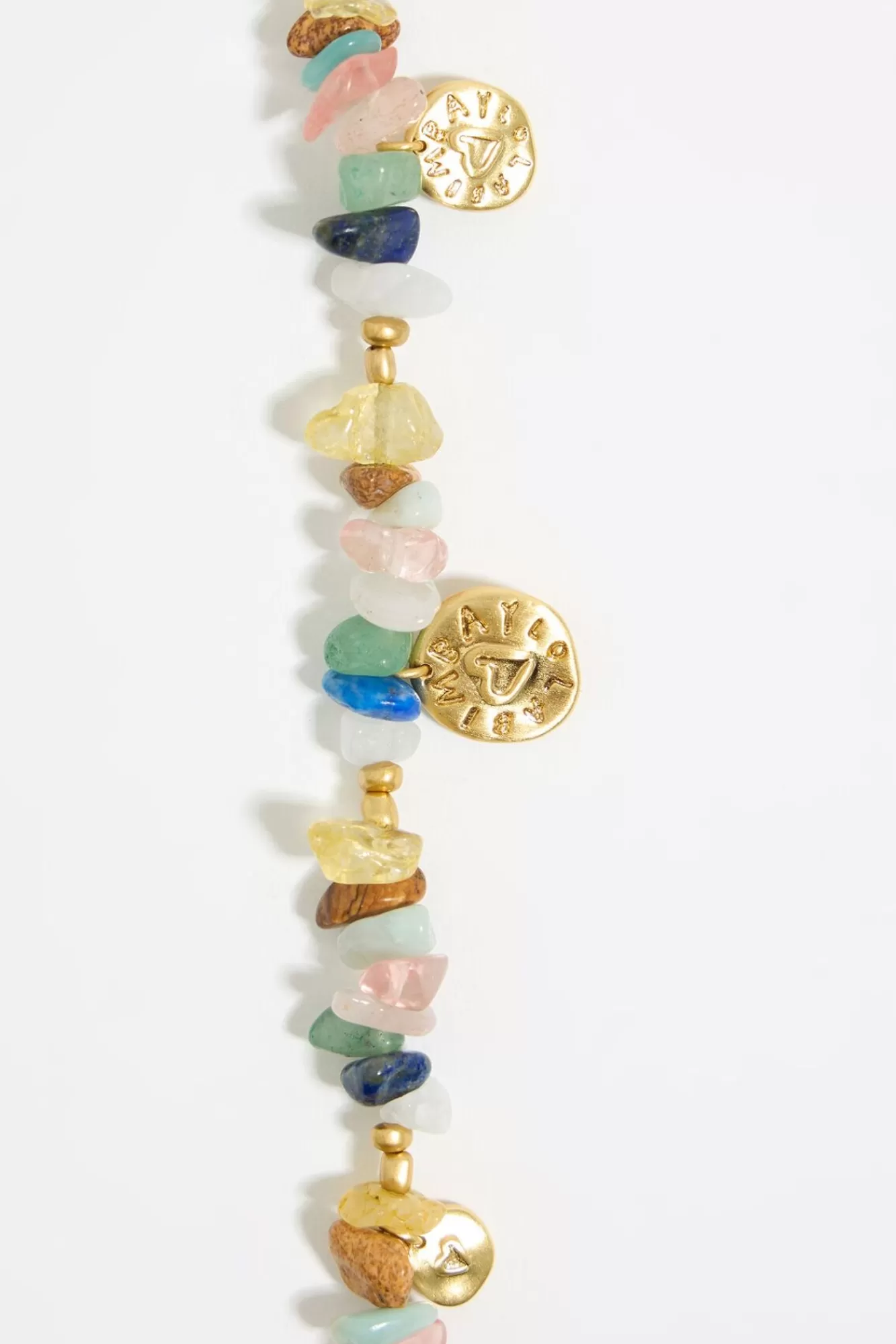 BIMBA Y LOLA Collar Logo Moneda Piedras Multicolores Best