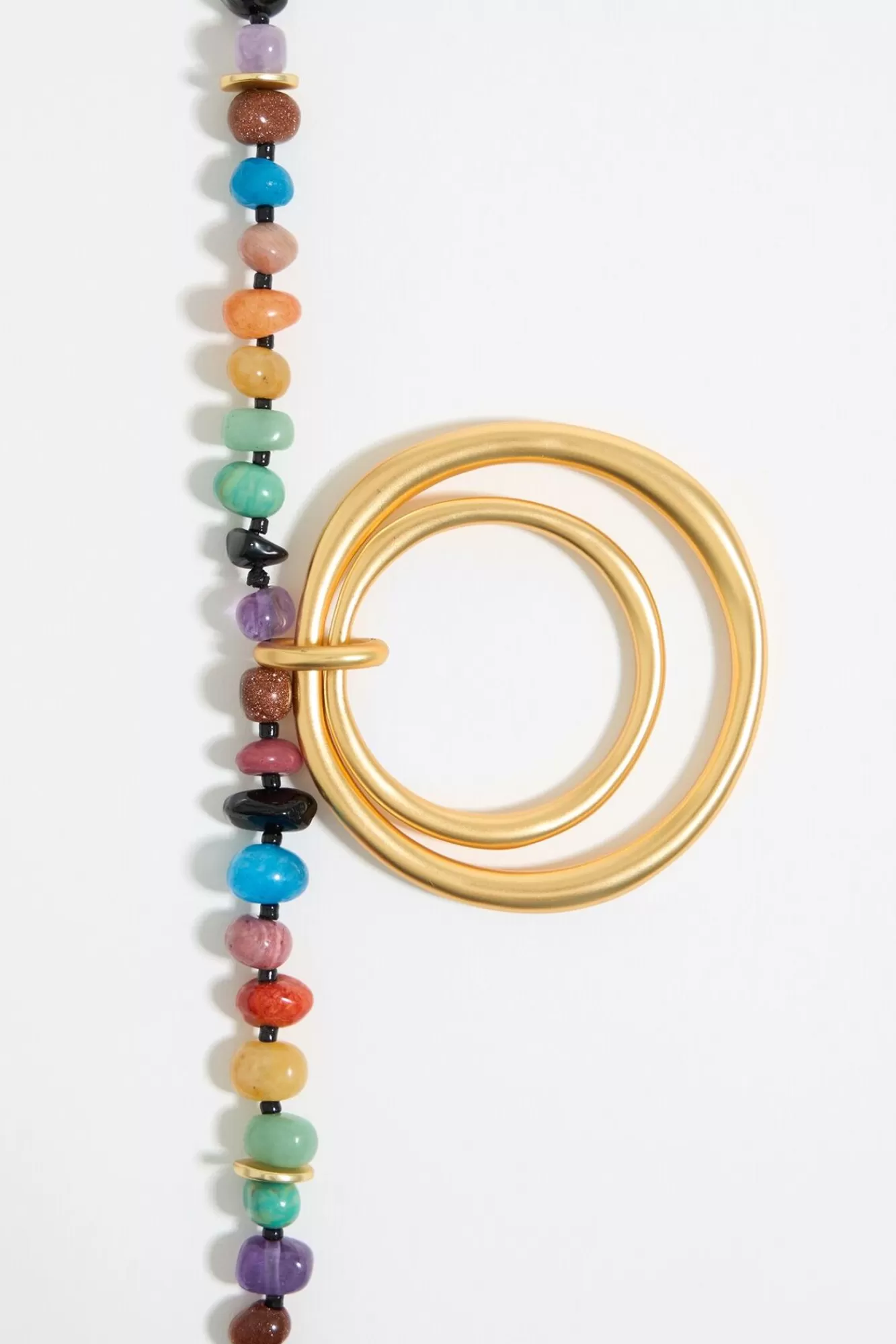 BIMBA Y LOLA Collar Piedras Multicolores Arandelas Dorado Mate Outlet