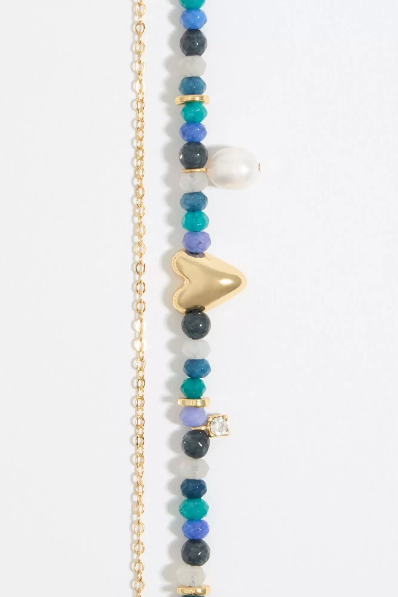 BIMBA Y LOLA Collar Piedras Multicolores Y Corazon New