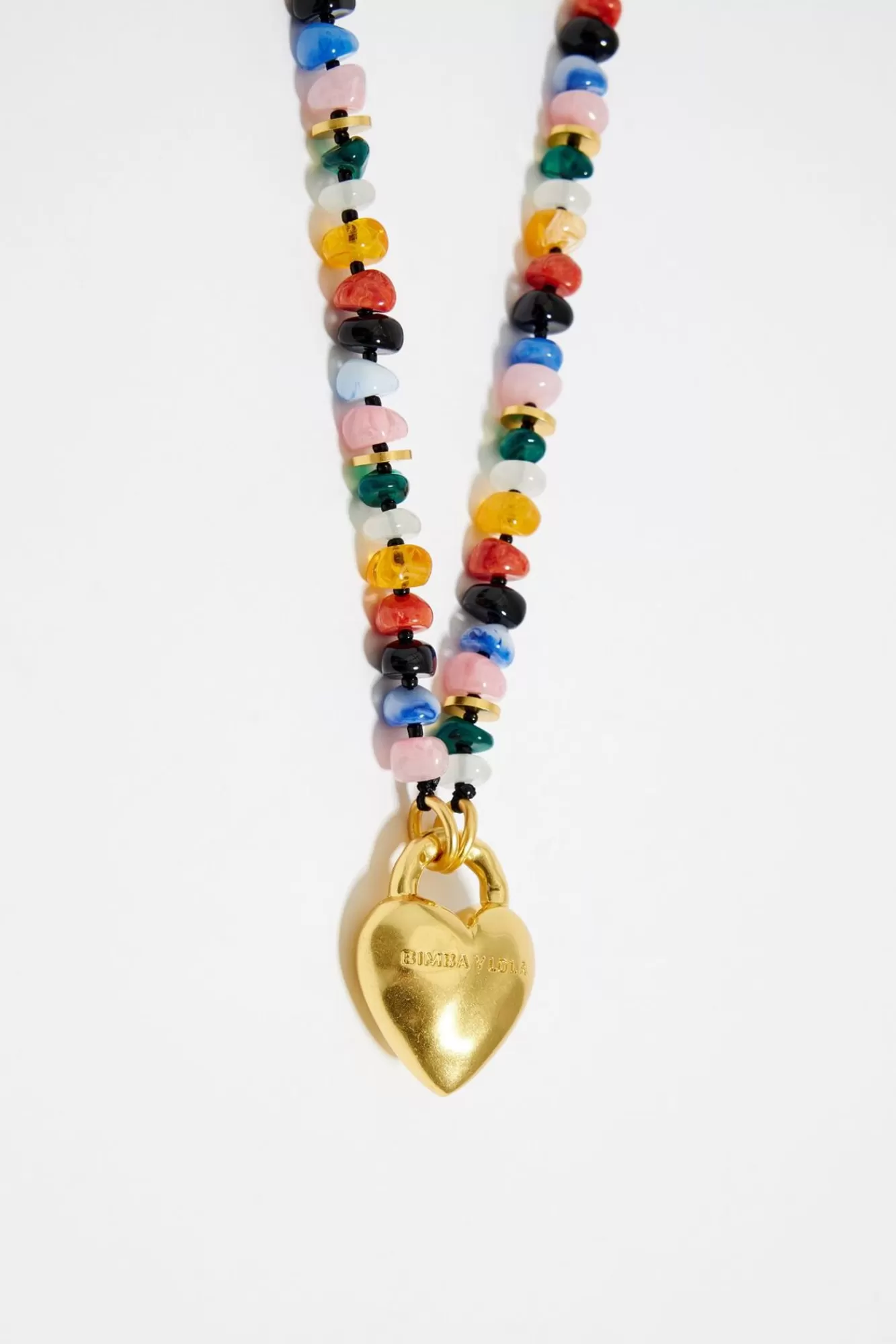 BIMBA Y LOLA Collar Resinas Multicolor Candado Corazon Online