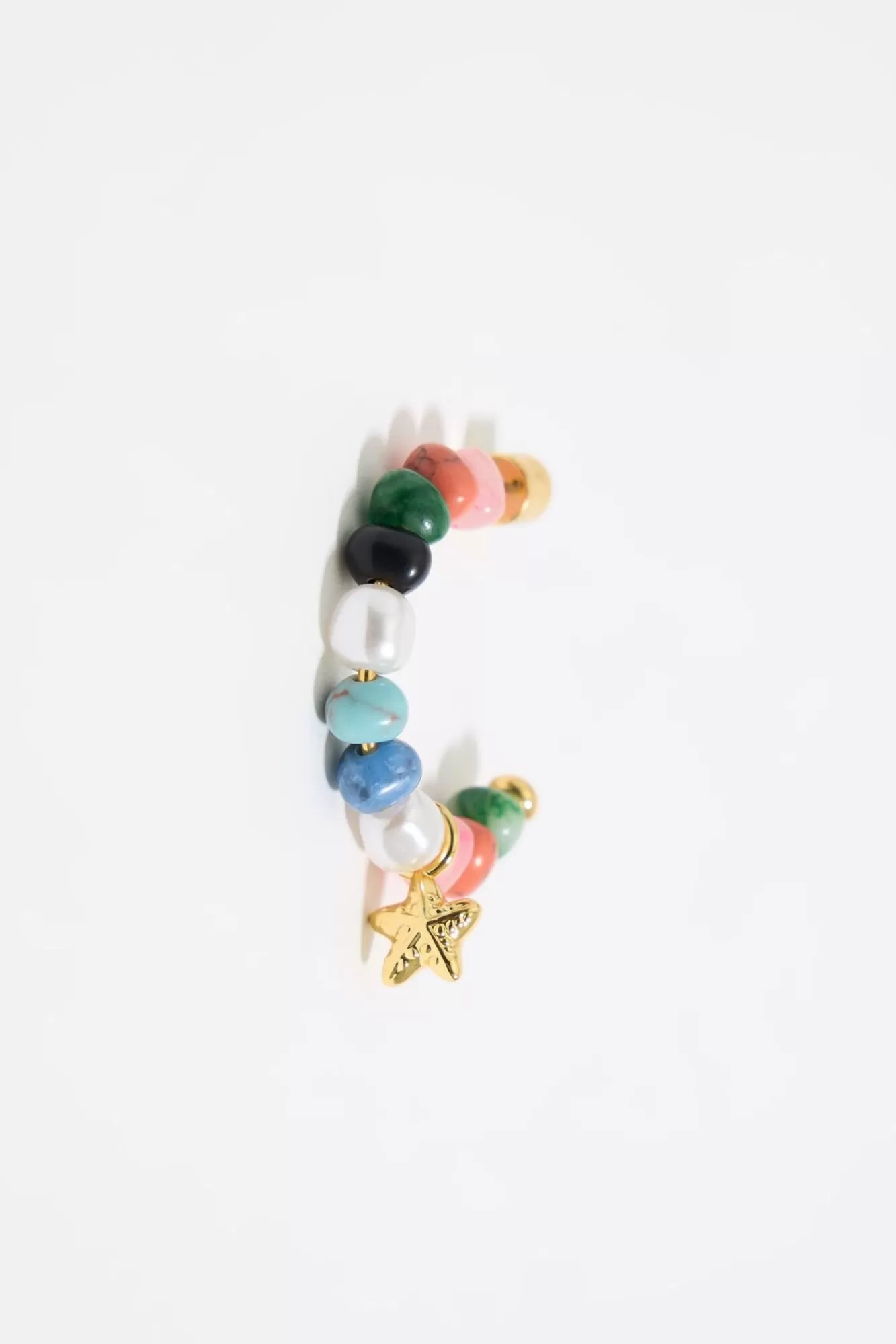 BIMBA Y LOLA Pendientes Aro Caracolas, Perlas Y Piedras Multicolores Cheap