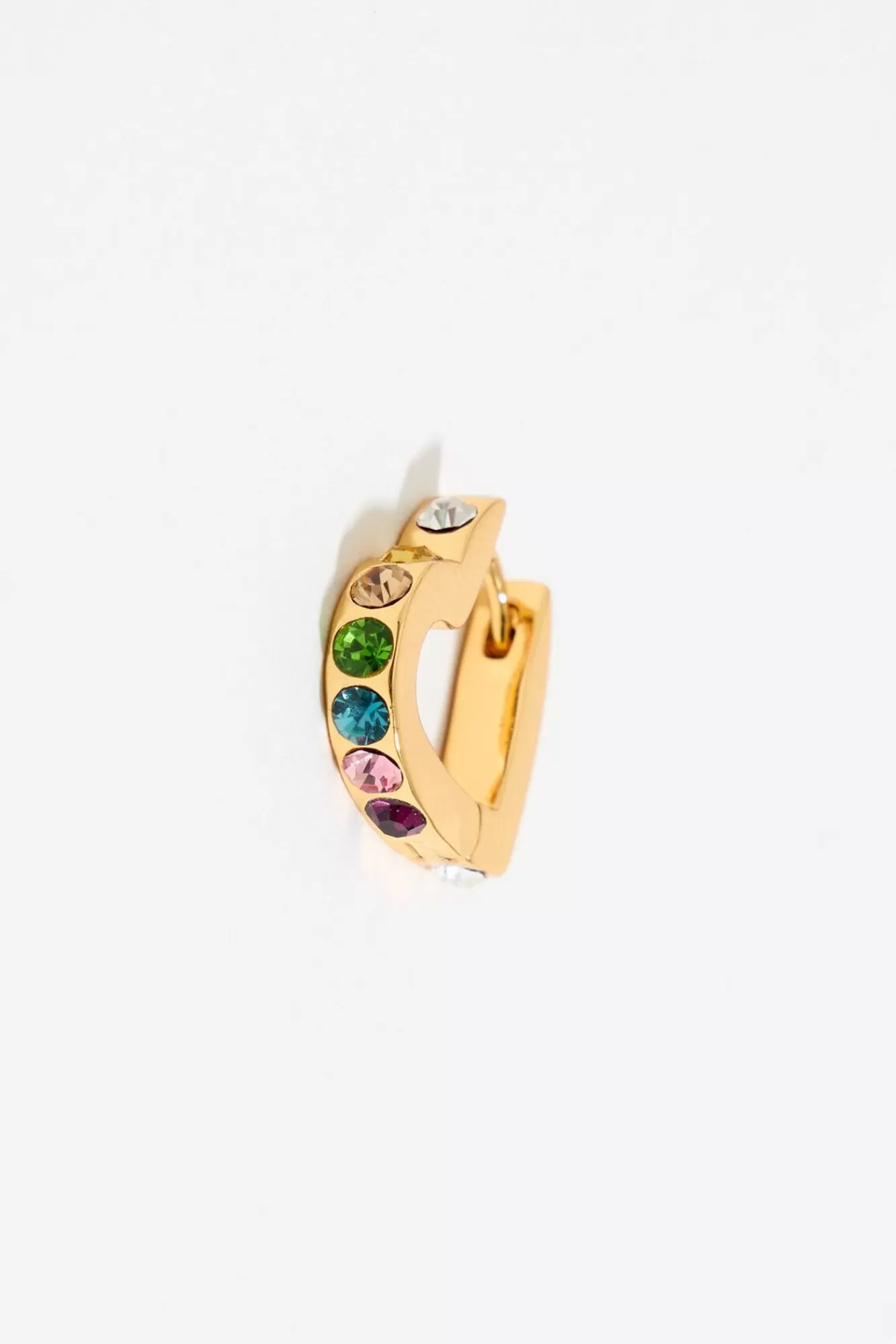 BIMBA Y LOLA Pendientes Aro Mini Corazon Cristales Multicolor Flash Sale