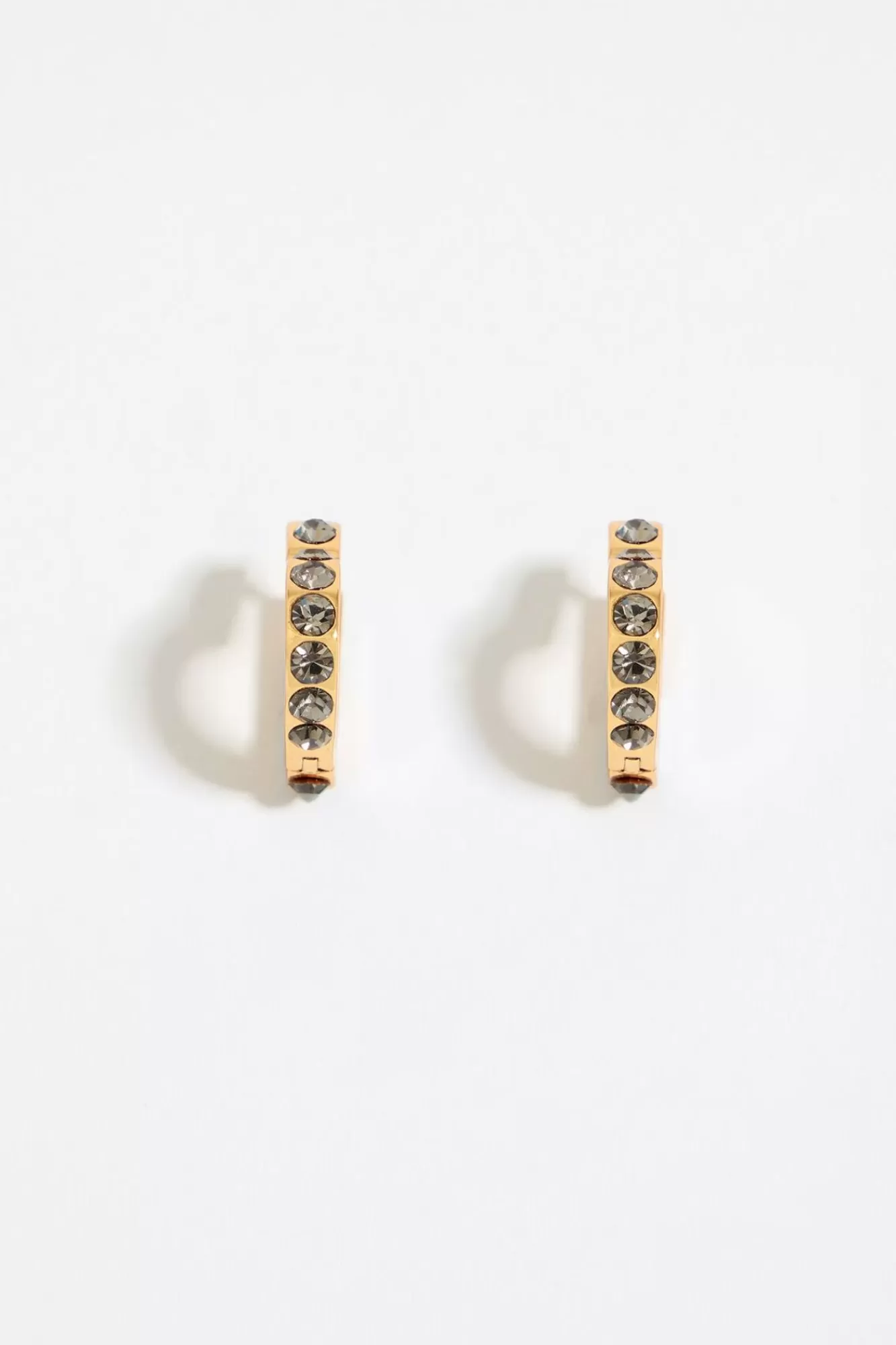BIMBA Y LOLA Pendientes Aro Mini Dorado Corazon Cristales Best Sale