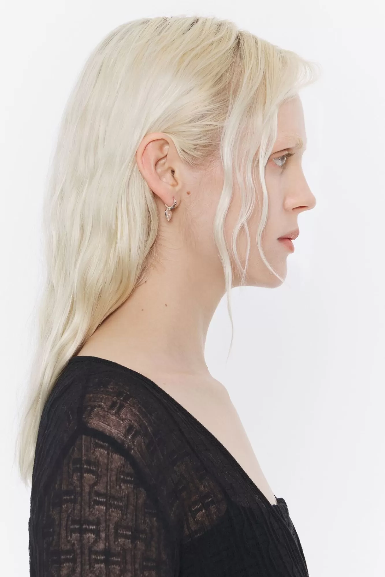 BIMBA Y LOLA Pendientes Aro Mini Plateado Cristales Y Corazon Flash Sale