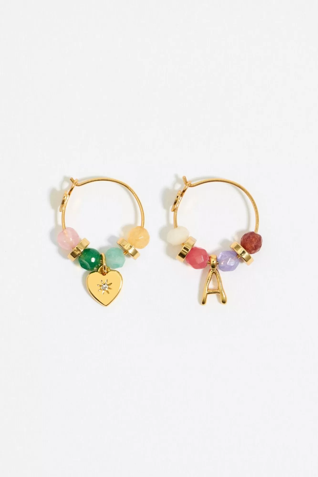 BIMBA Y LOLA Pendientes Letra A Piedras Multicolores Best Sale