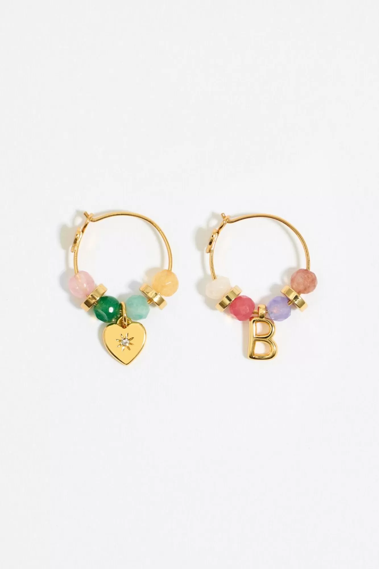 BIMBA Y LOLA Pendientes Letra B Piedras Multicolores Flash Sale