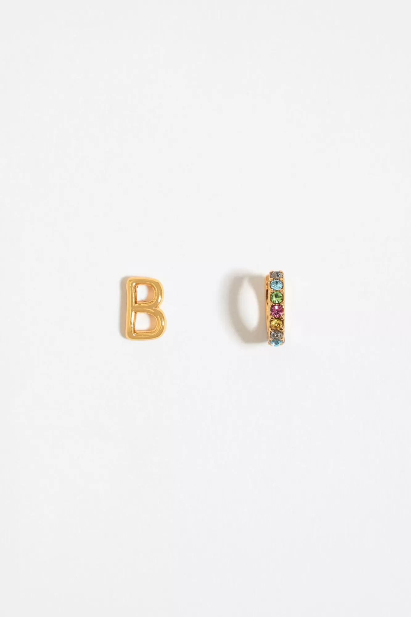 BIMBA Y LOLA Pendientes Letra B Y Aro Mini Cristales Multicolores Outlet