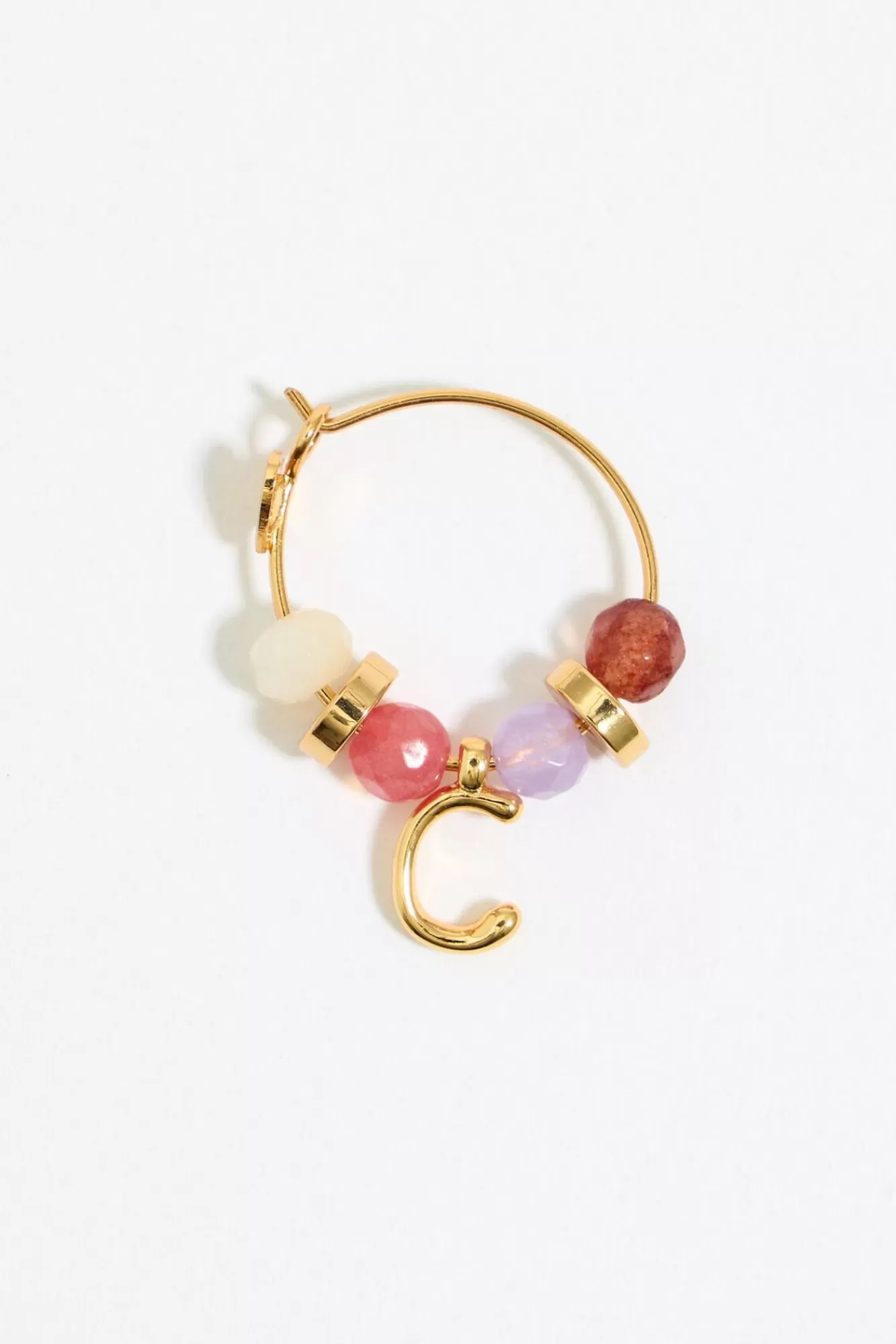 BIMBA Y LOLA Pendientes Letra C Piedras Multicolores Cheap