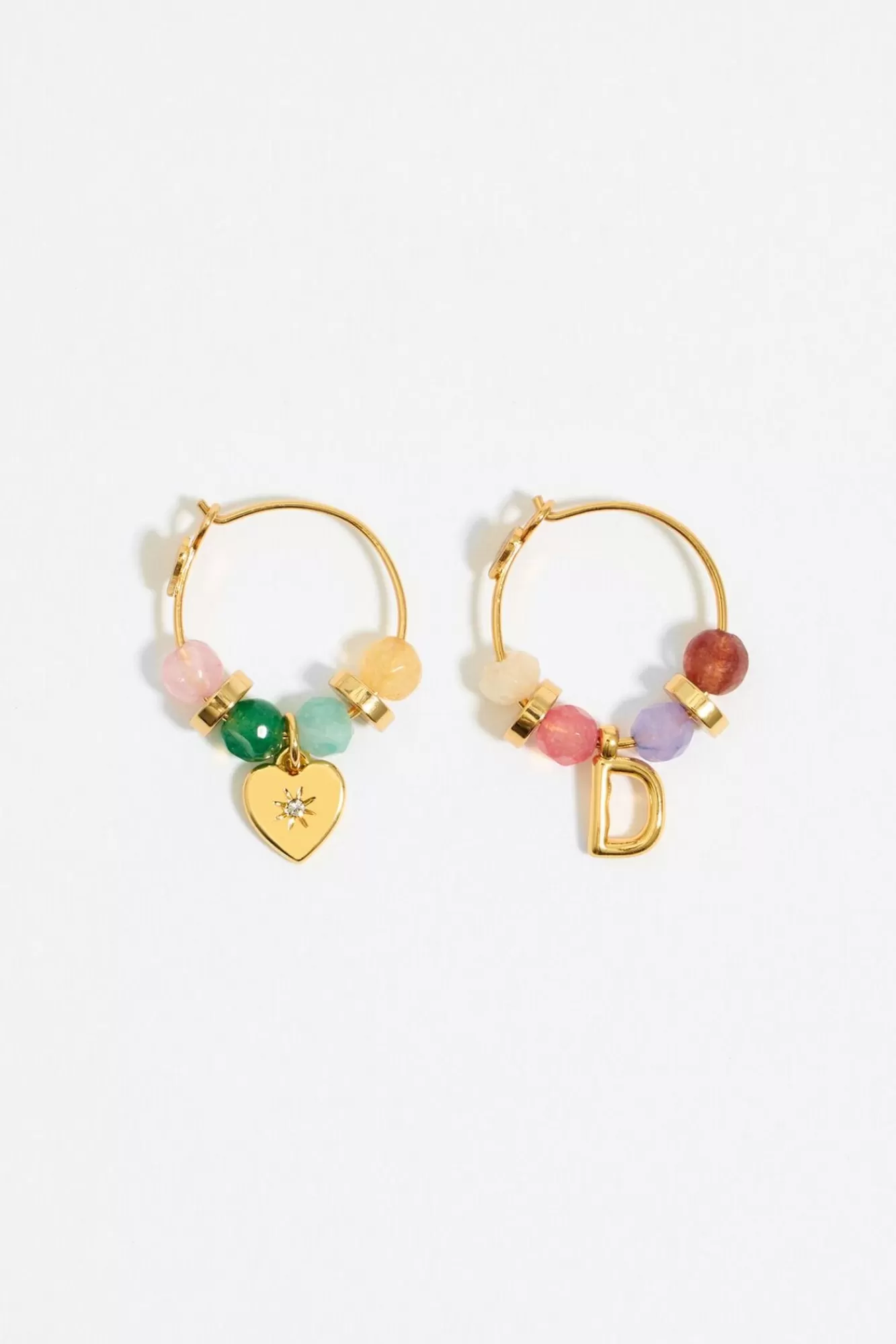BIMBA Y LOLA Pendientes Letra D Piedras Multicolores Sale