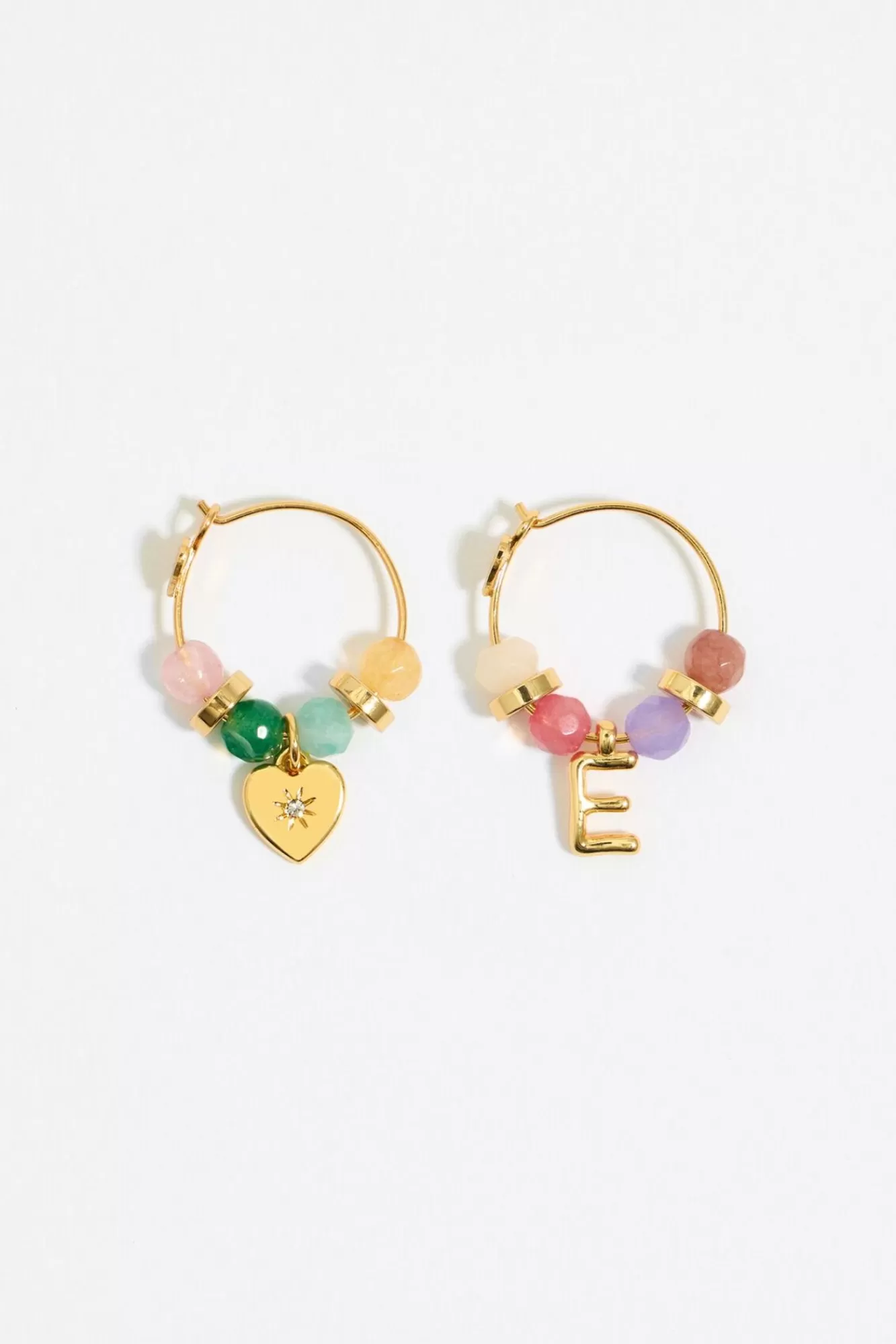 BIMBA Y LOLA Pendientes Letra E Piedras Multicolores Best Sale