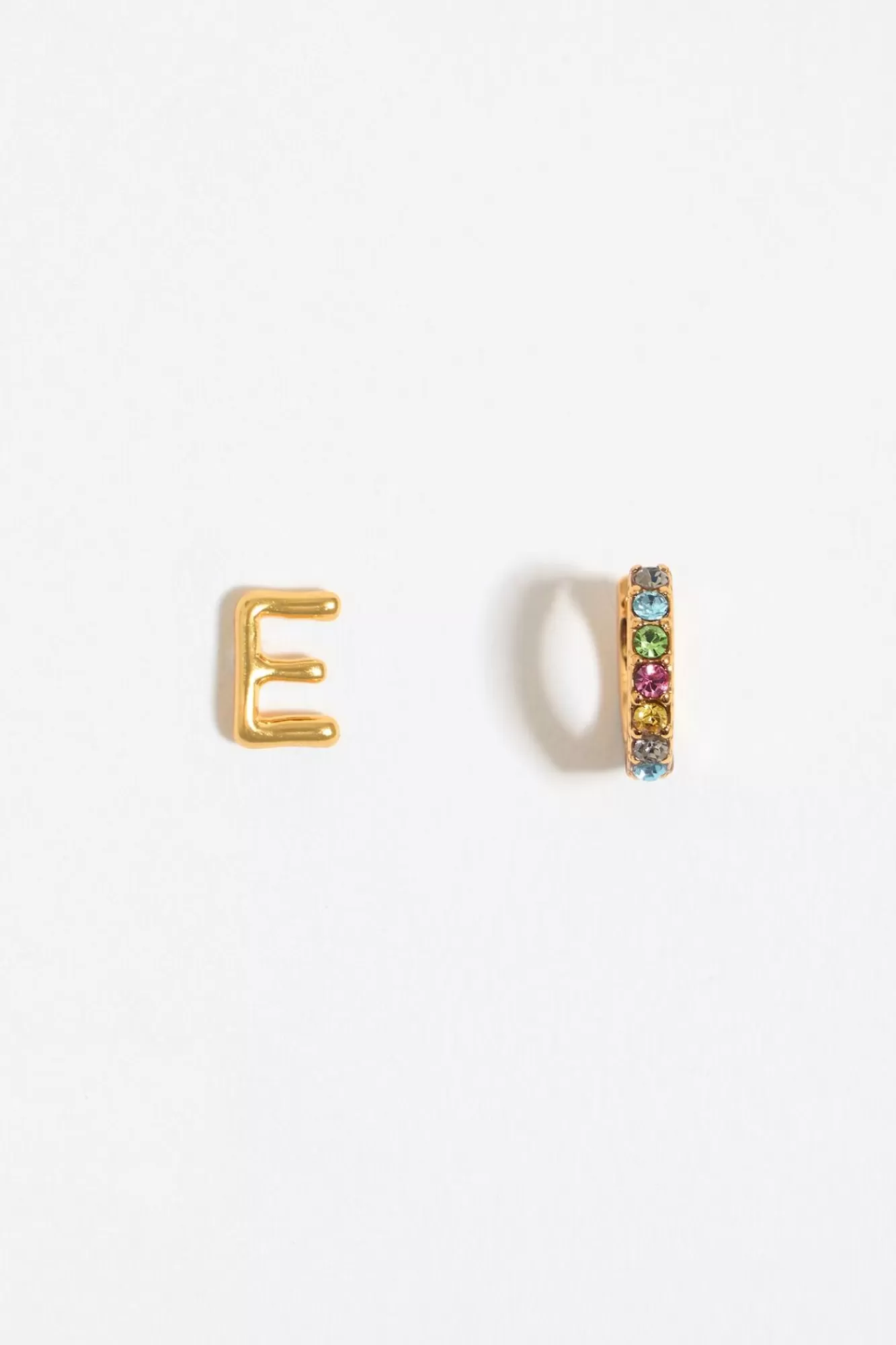 BIMBA Y LOLA Pendientes Letra E Y Aro Mini Cristales Multicolores Online