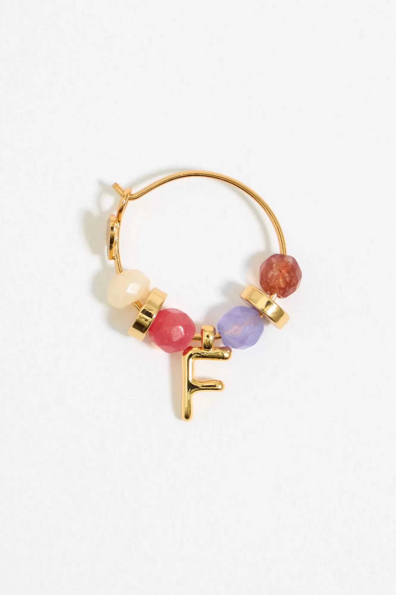 BIMBA Y LOLA Pendientes Letra F Piedras Multicolores Store