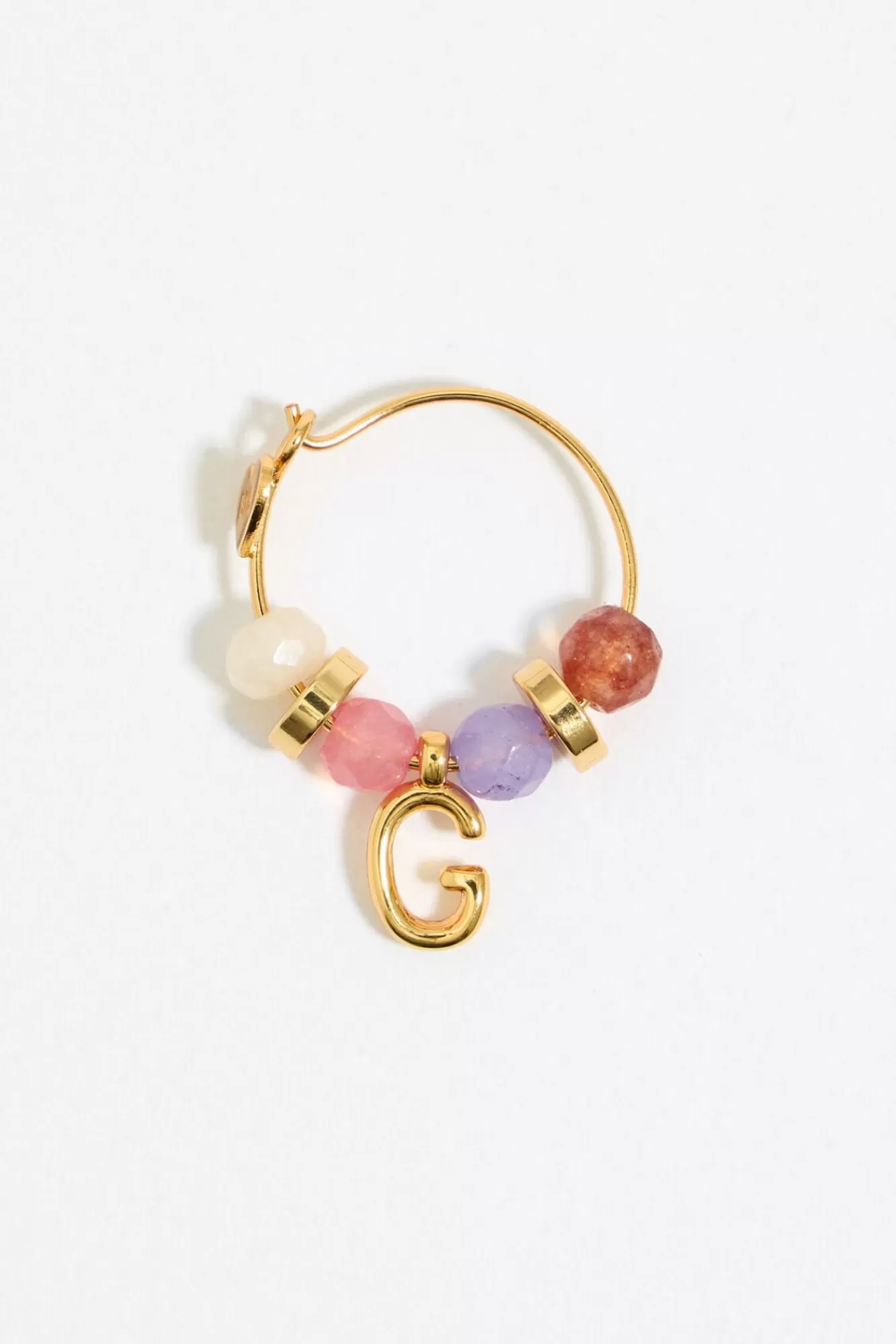 BIMBA Y LOLA Pendientes Letra G Piedras Multicolores Hot