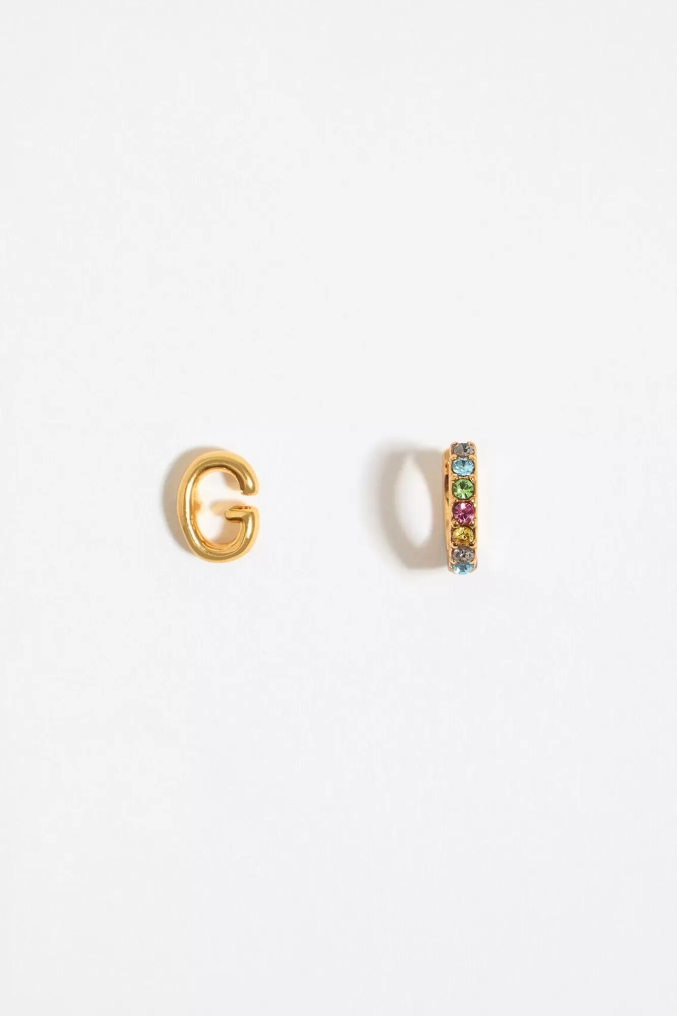 BIMBA Y LOLA Pendientes Letra G Y Aro Mini Cristales Multicolores Discount