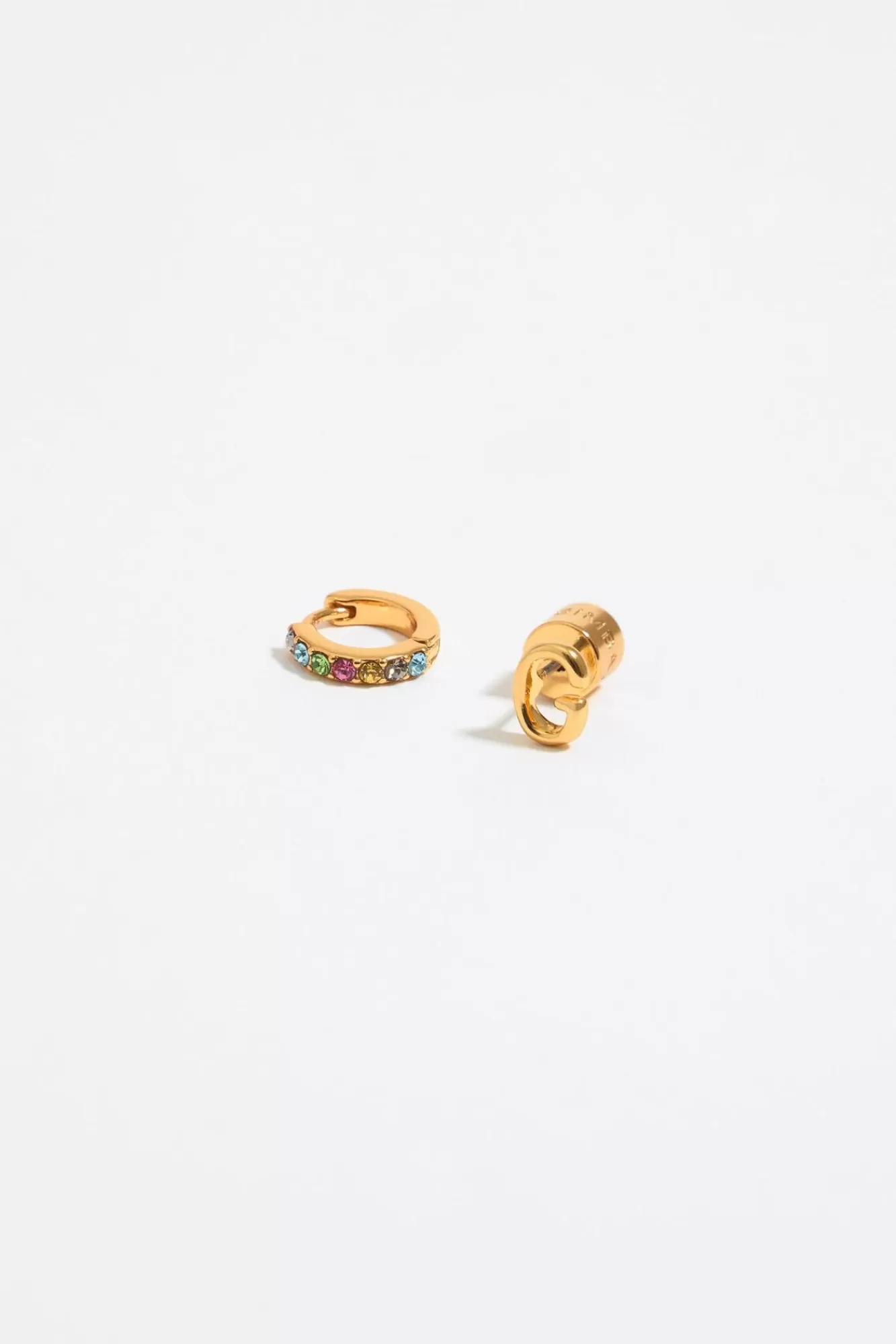 BIMBA Y LOLA Pendientes Letra G Y Aro Mini Cristales Multicolores Discount