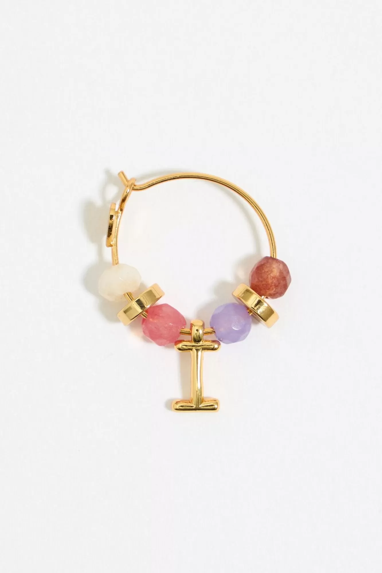 BIMBA Y LOLA Pendientes Letra I Piedras Multicolores Outlet