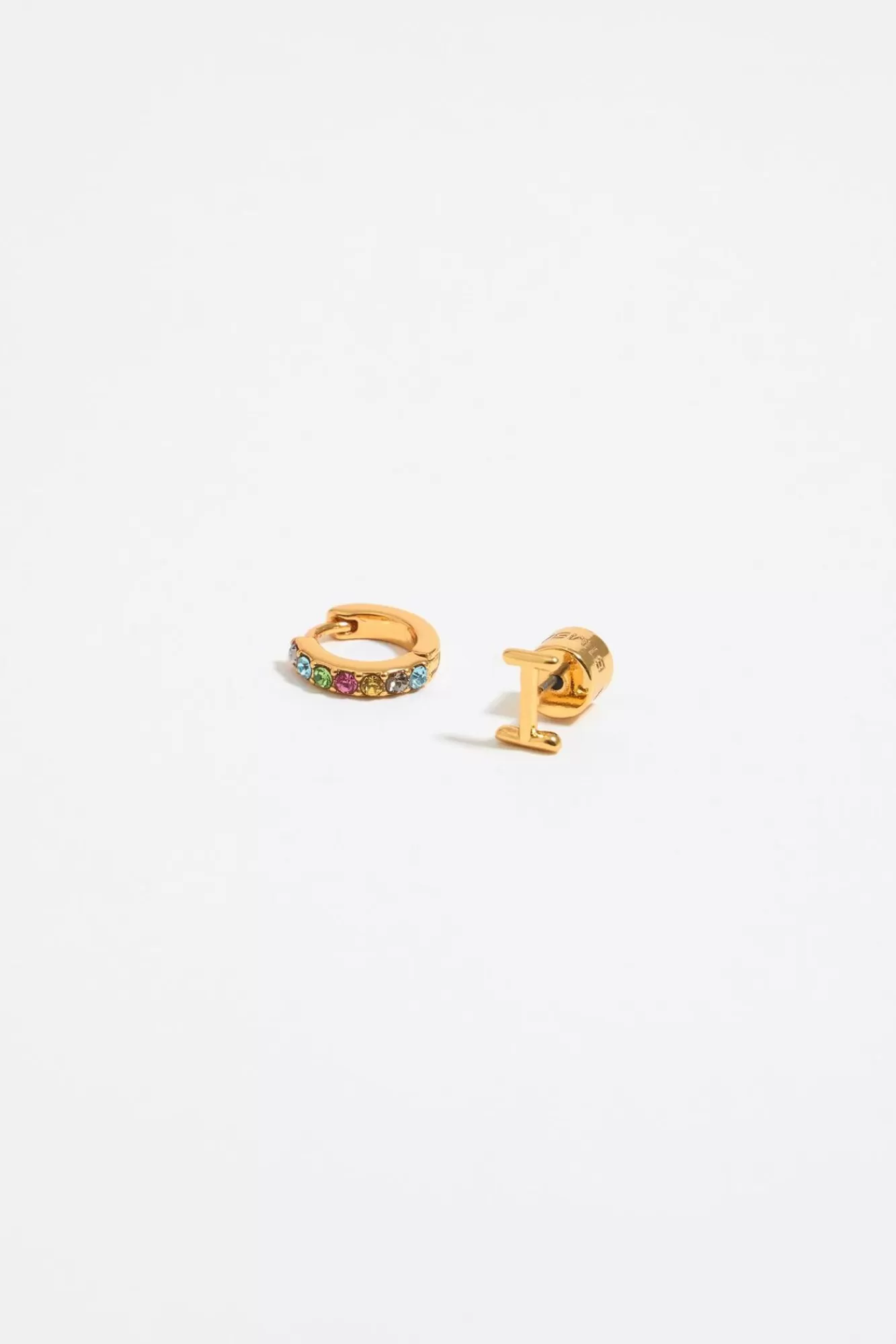 BIMBA Y LOLA Pendientes Letra I Y Aro Mini Cristales Multicolores Cheap