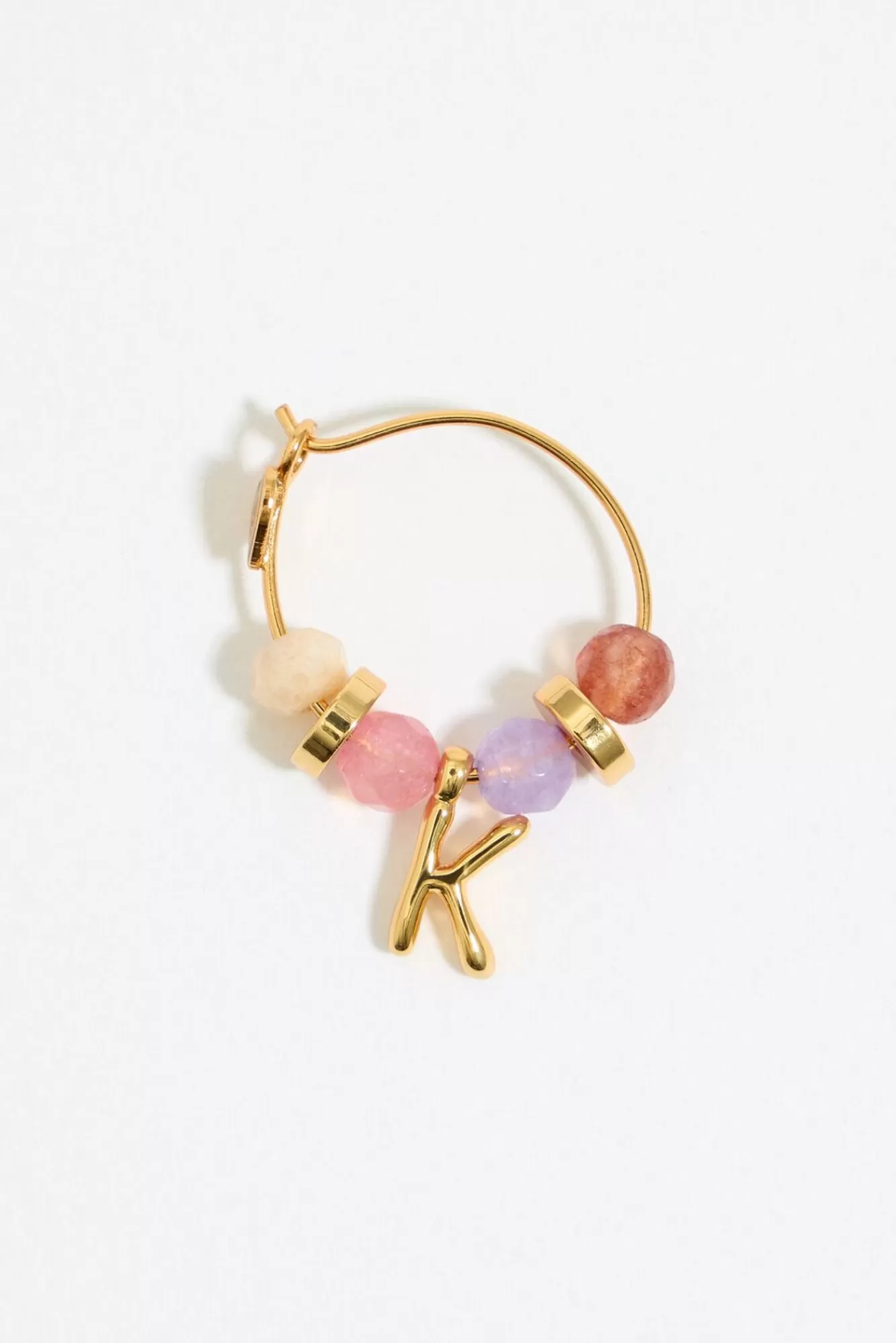 BIMBA Y LOLA Pendientes Letra K Piedras Multicolores Hot