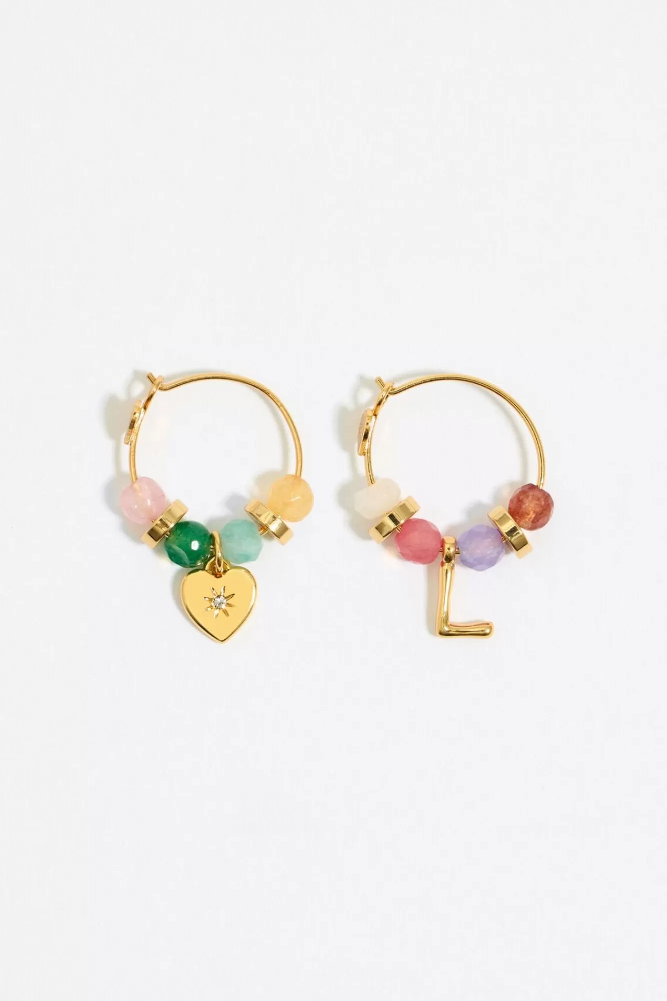 BIMBA Y LOLA Pendientes Letra L Piedras Multicolores Shop