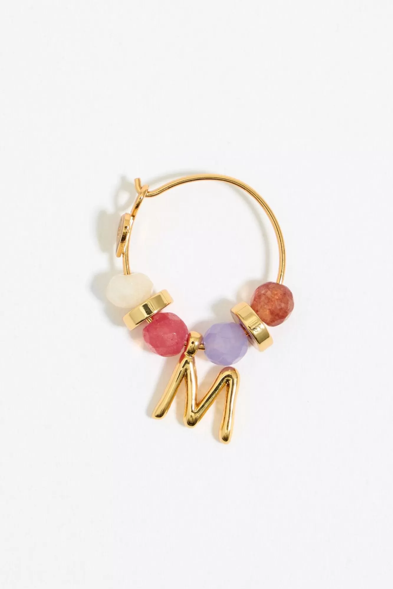 BIMBA Y LOLA Pendientes Letra M Piedras Multicolores Clearance