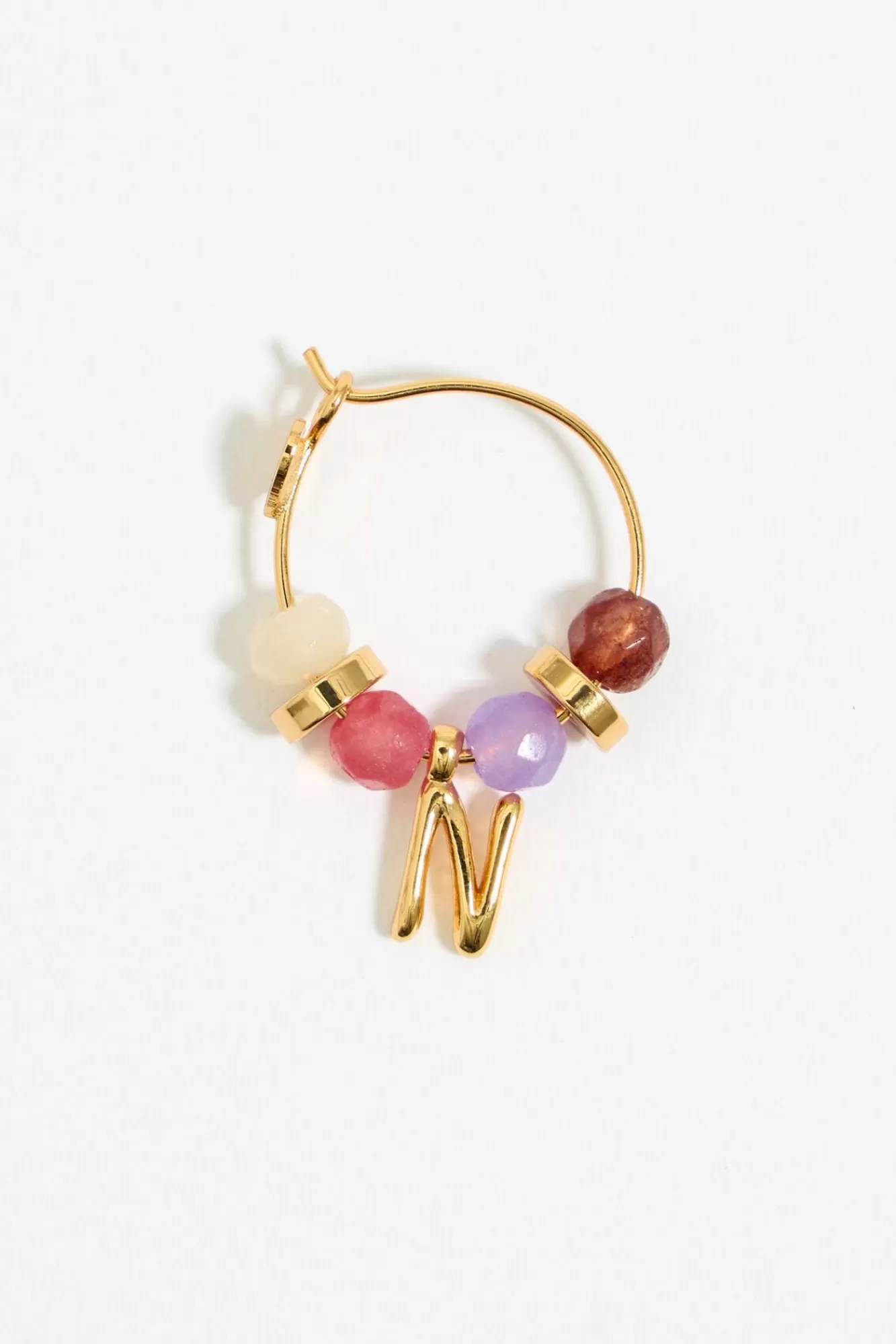 BIMBA Y LOLA Pendientes Letra N Piedras Multicolores New