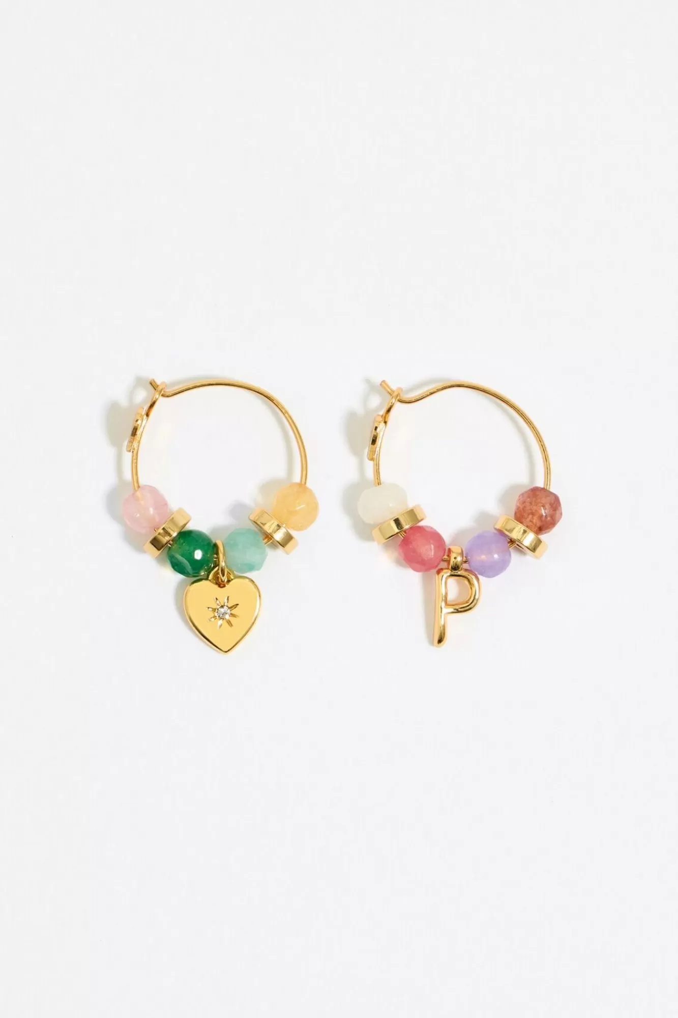 BIMBA Y LOLA Pendientes Letra P Piedras Multicolores Shop