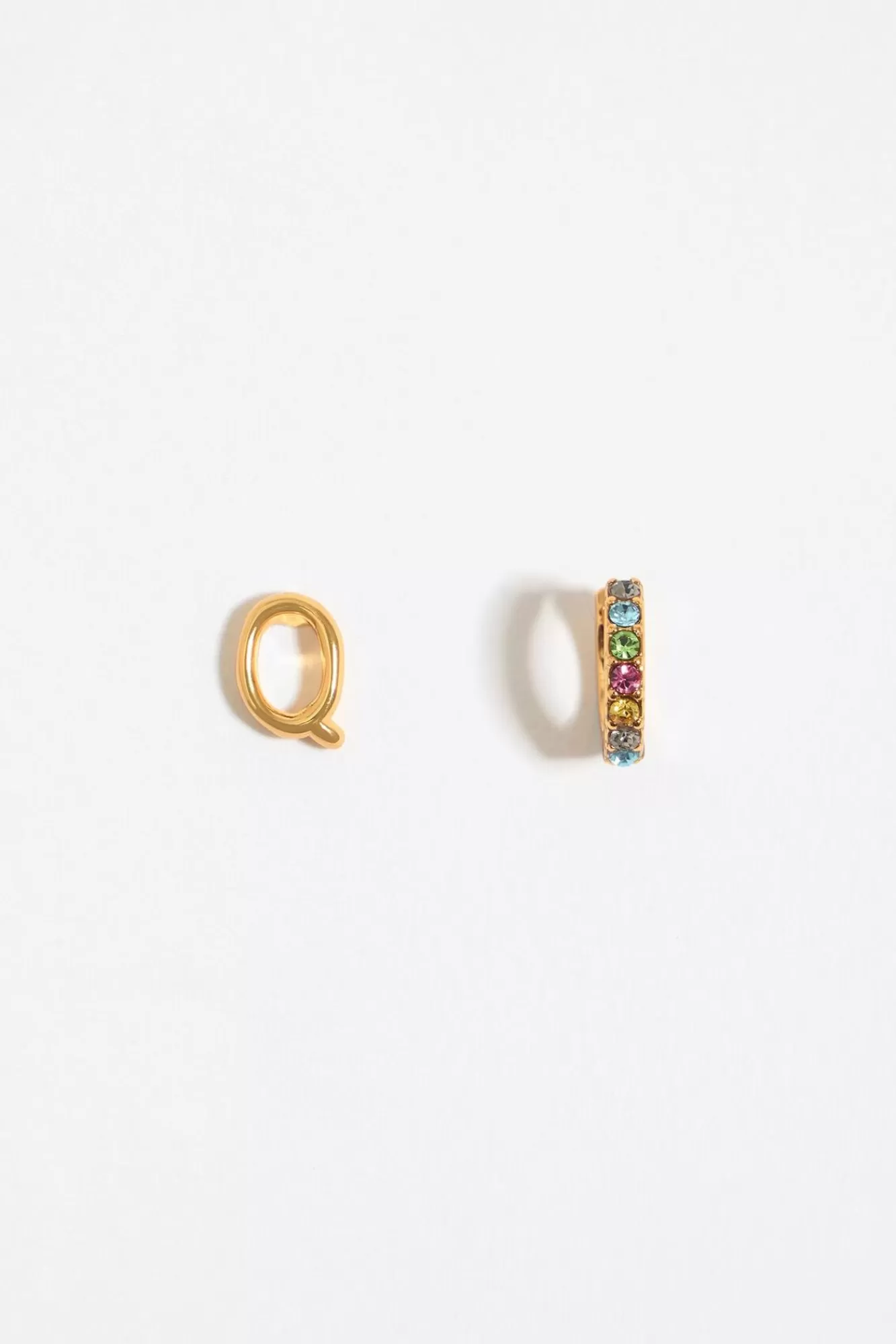 BIMBA Y LOLA Pendientes Letra Q Y Aro Mini Cristales Multicolores Sale