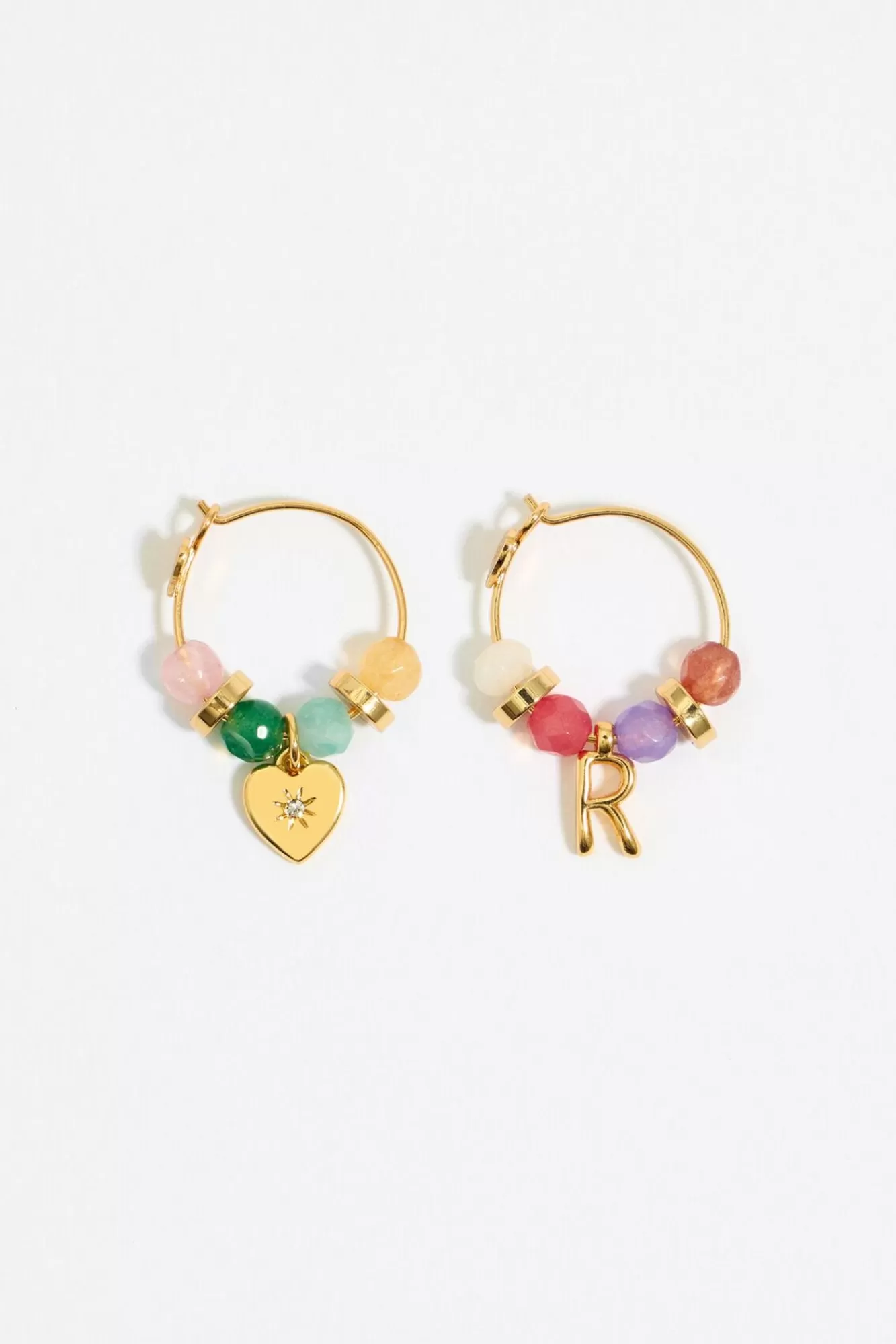 BIMBA Y LOLA Pendientes Letra R Piedras Multicolores Cheap