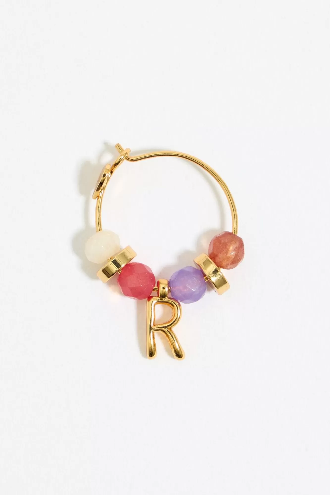 BIMBA Y LOLA Pendientes Letra R Piedras Multicolores Cheap
