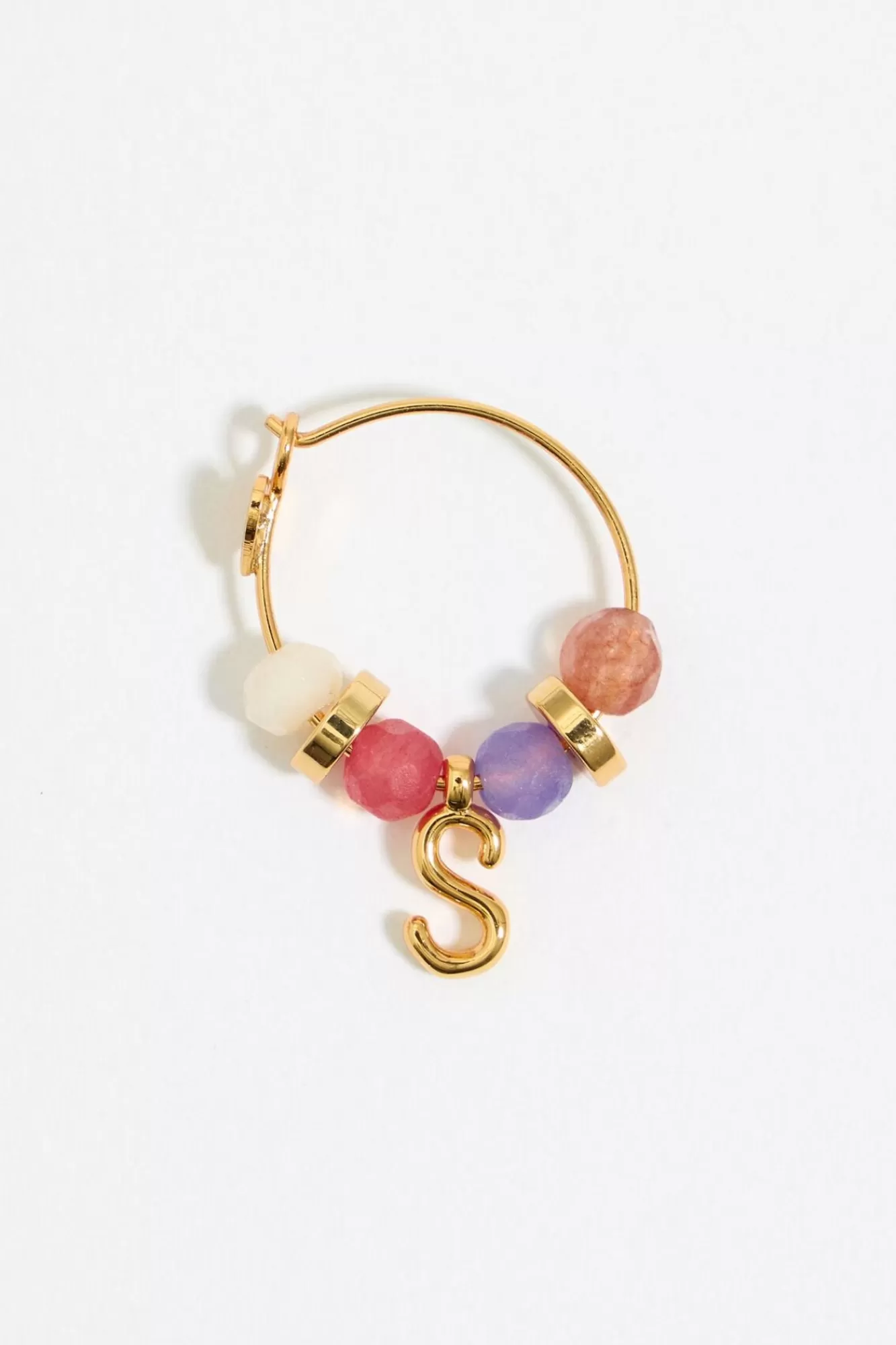 BIMBA Y LOLA Pendientes Letra S Piedras Multicolores New
