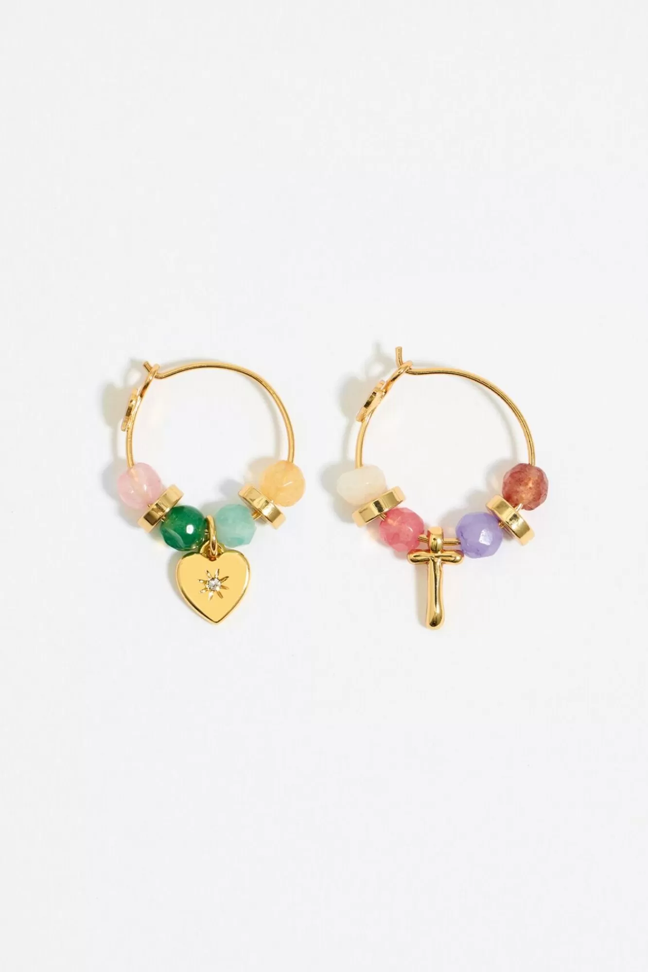 BIMBA Y LOLA Pendientes Letra T Piedras Multicolores Discount