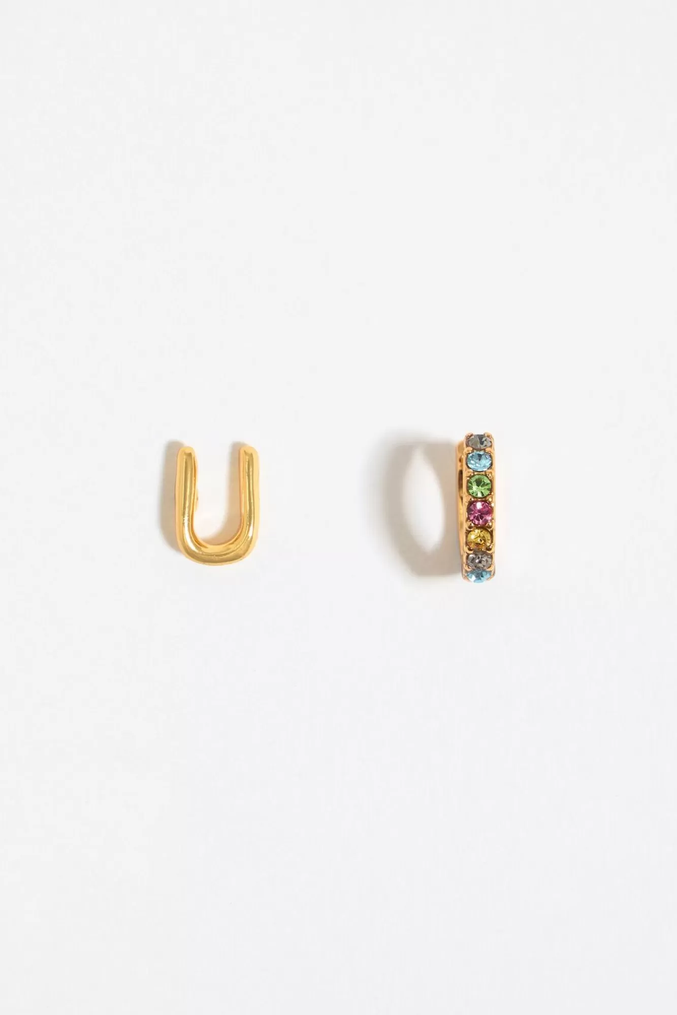 BIMBA Y LOLA Pendientes Letra U Y Aro Mini Cristales Multicolores Shop