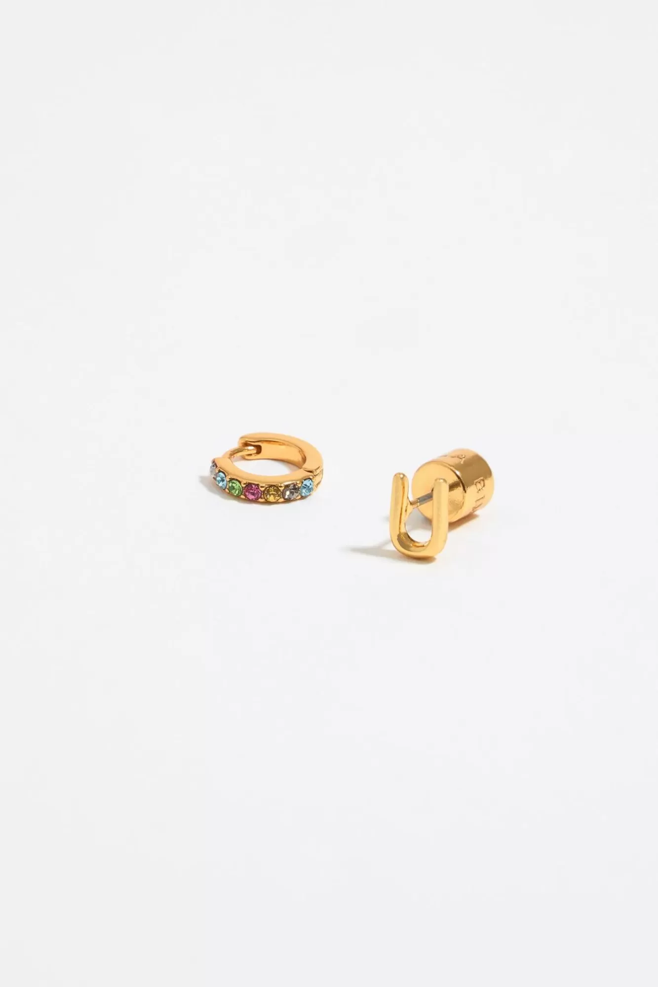 BIMBA Y LOLA Pendientes Letra U Y Aro Mini Cristales Multicolores Shop