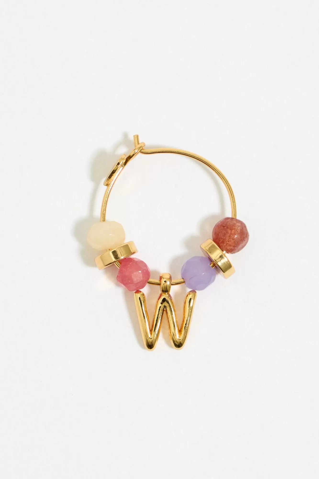 BIMBA Y LOLA Pendientes Letra W Piedras Multicolores Fashion