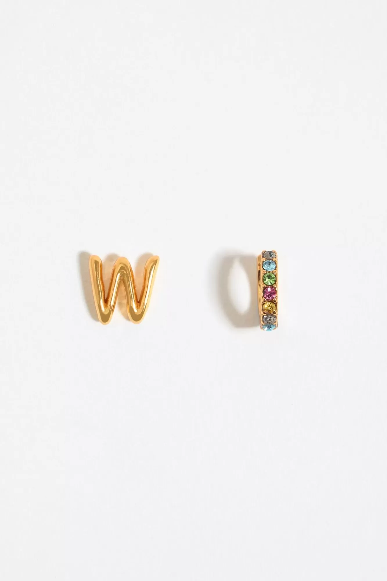 BIMBA Y LOLA Pendientes Letra W Y Aro Mini Cristales Multicolores Sale