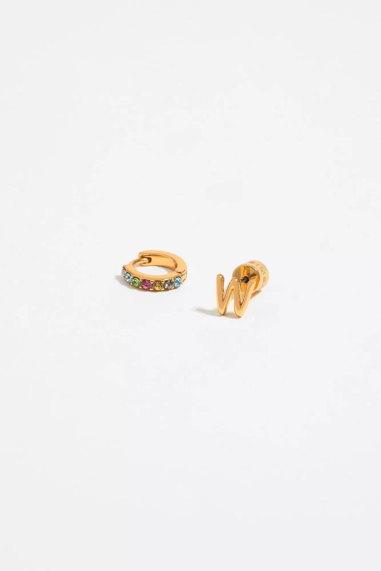 BIMBA Y LOLA Pendientes Letra W Y Aro Mini Cristales Multicolores Sale