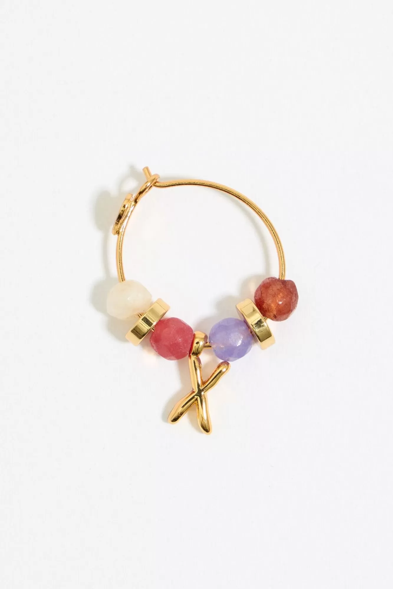 BIMBA Y LOLA Pendientes Letra X Piedras Multicolores New