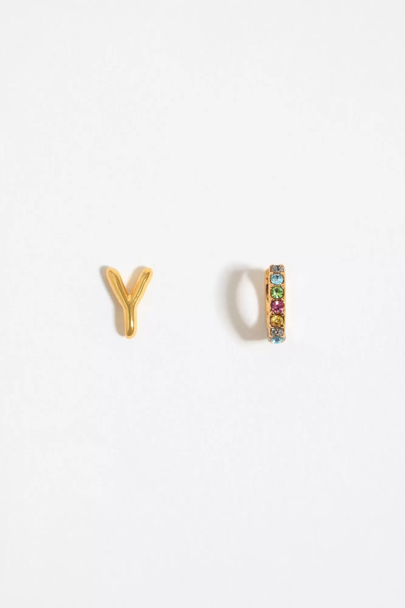 BIMBA Y LOLA Pendientes Letra Y Y Aro Mini Cristales Multicolores Sale