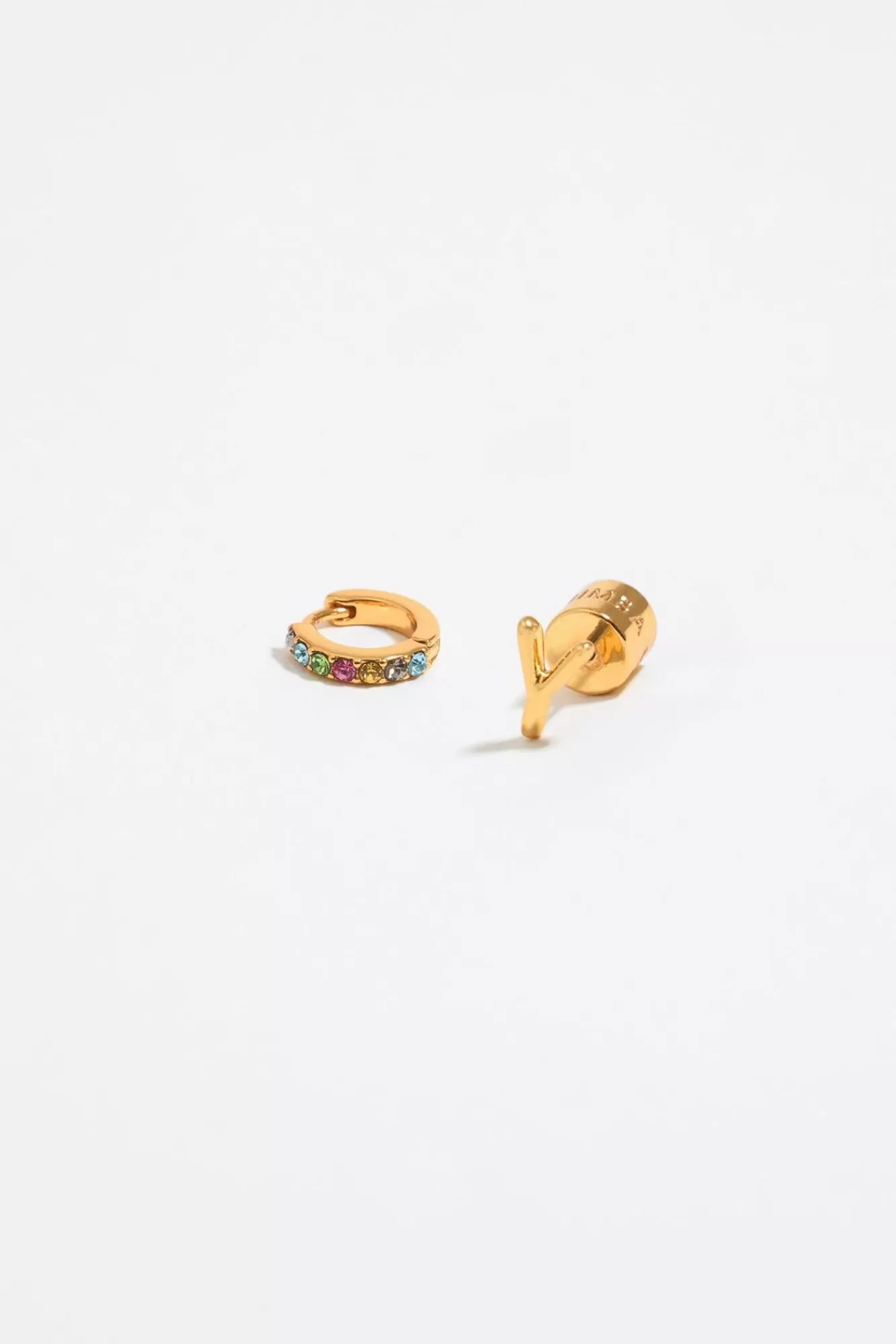 BIMBA Y LOLA Pendientes Letra Y Y Aro Mini Cristales Multicolores Sale