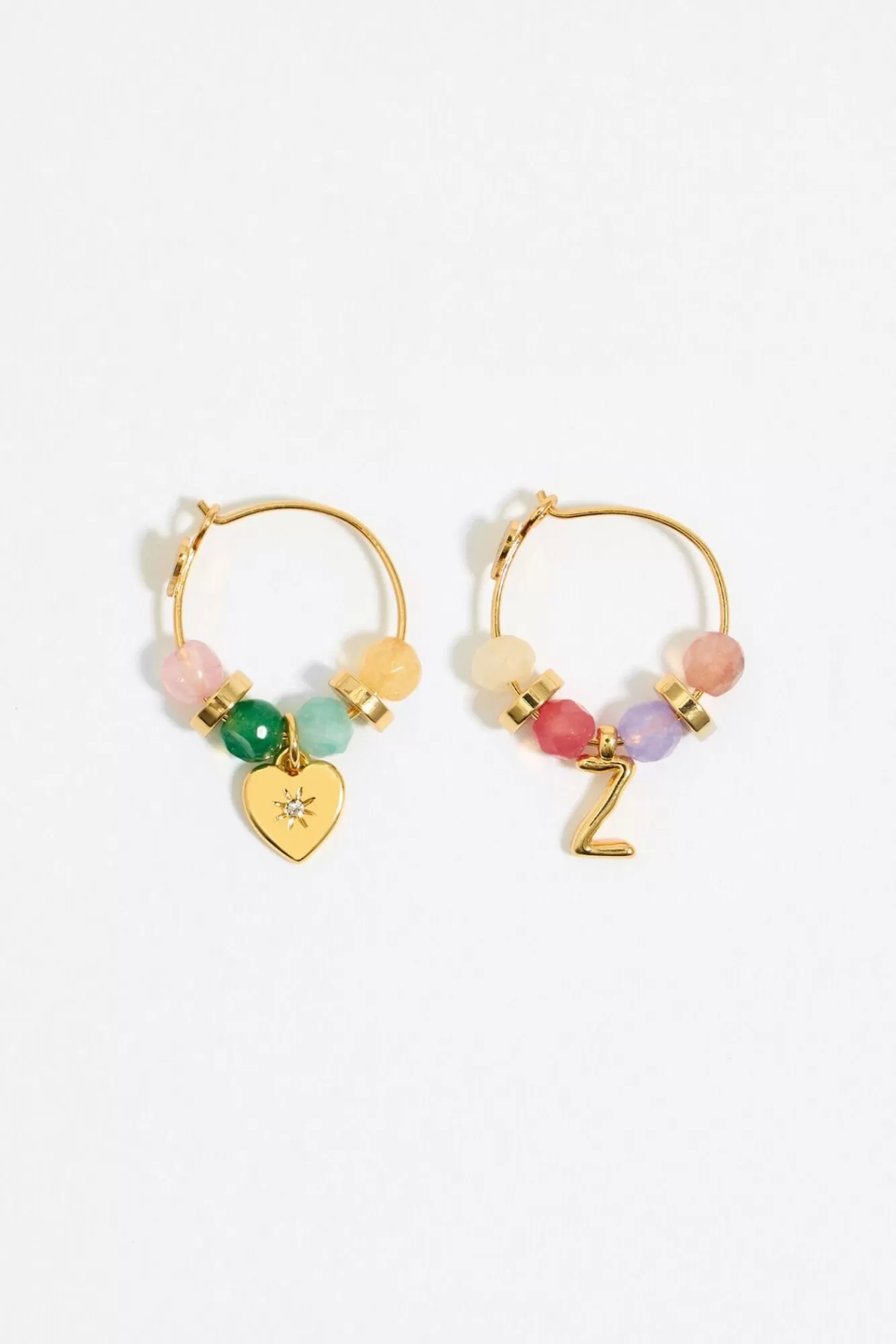 BIMBA Y LOLA Pendientes Letra Z Piedras Multicolores New